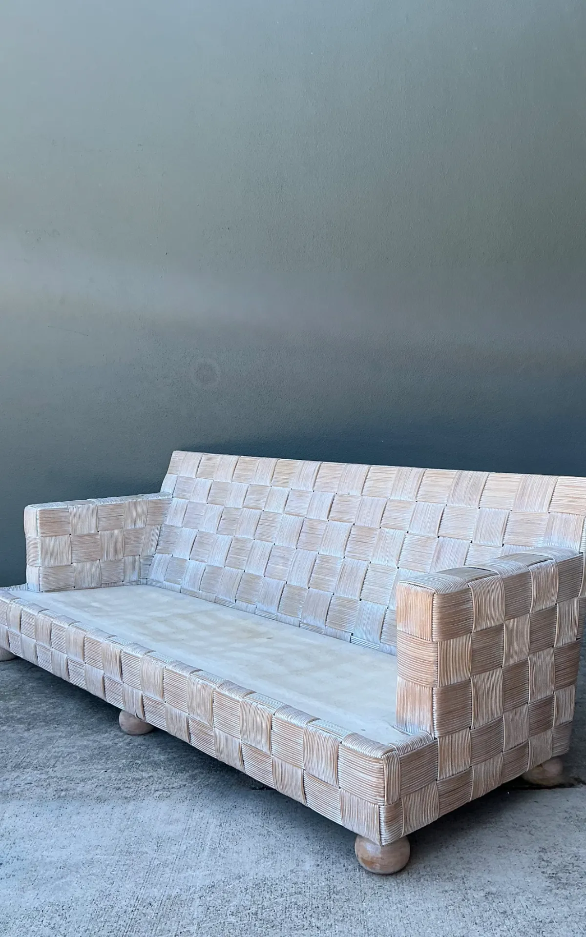 Vintage Rattan Woven Sofa After John Hutton For Donghia — additional photo 7