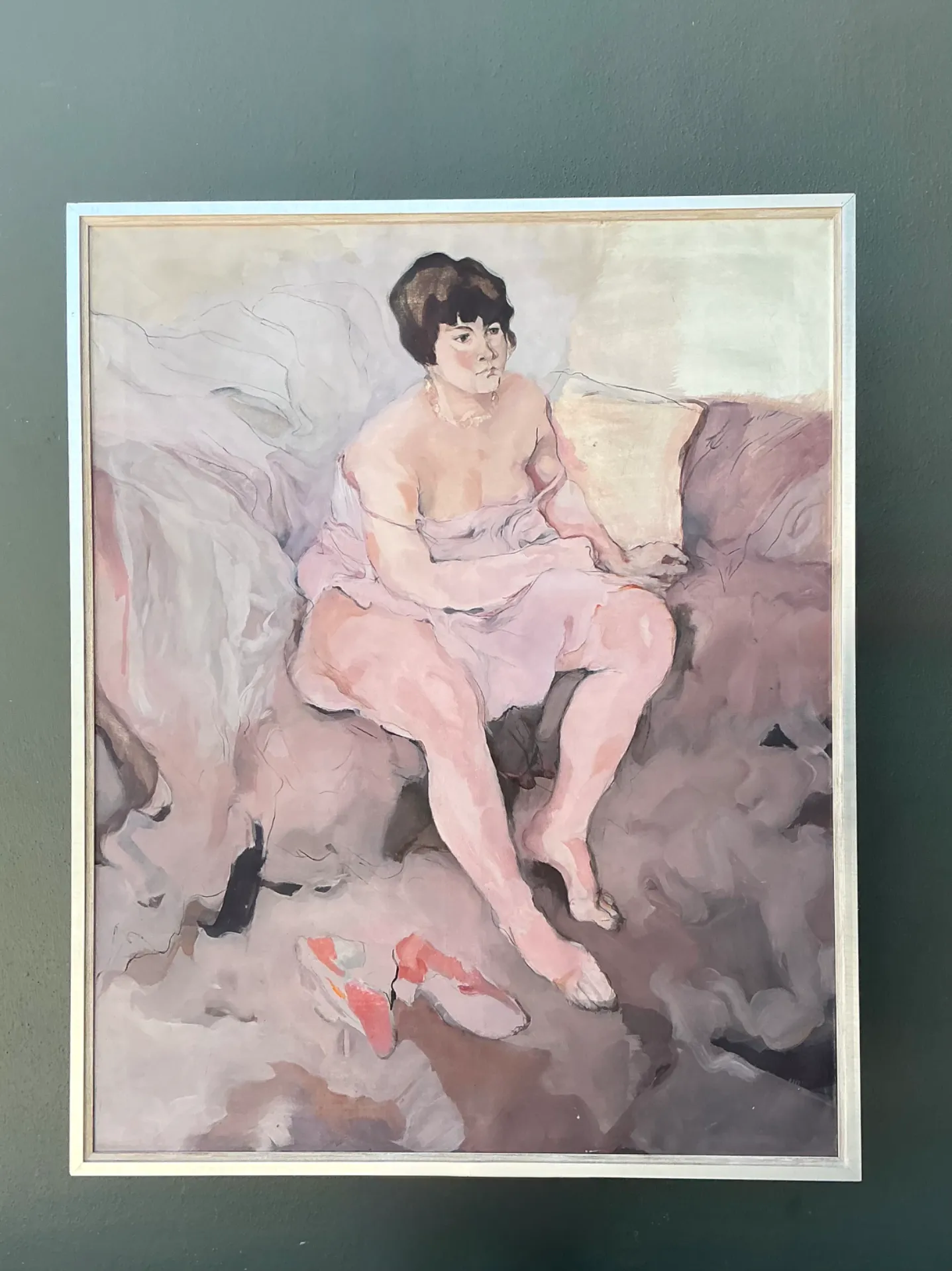 Vintage Framed Figurative Oil Painting — additional photo 1