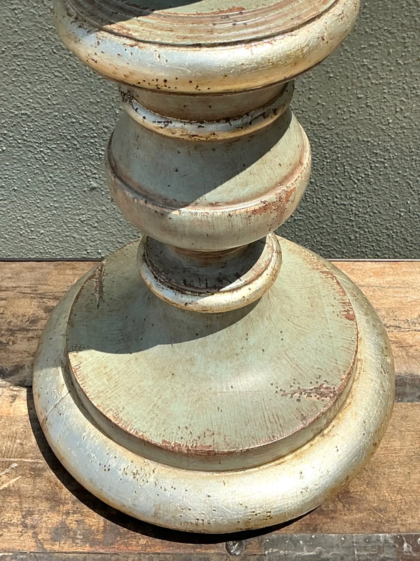 Vintage Distressed Wood Table Lamp — additional photo 5