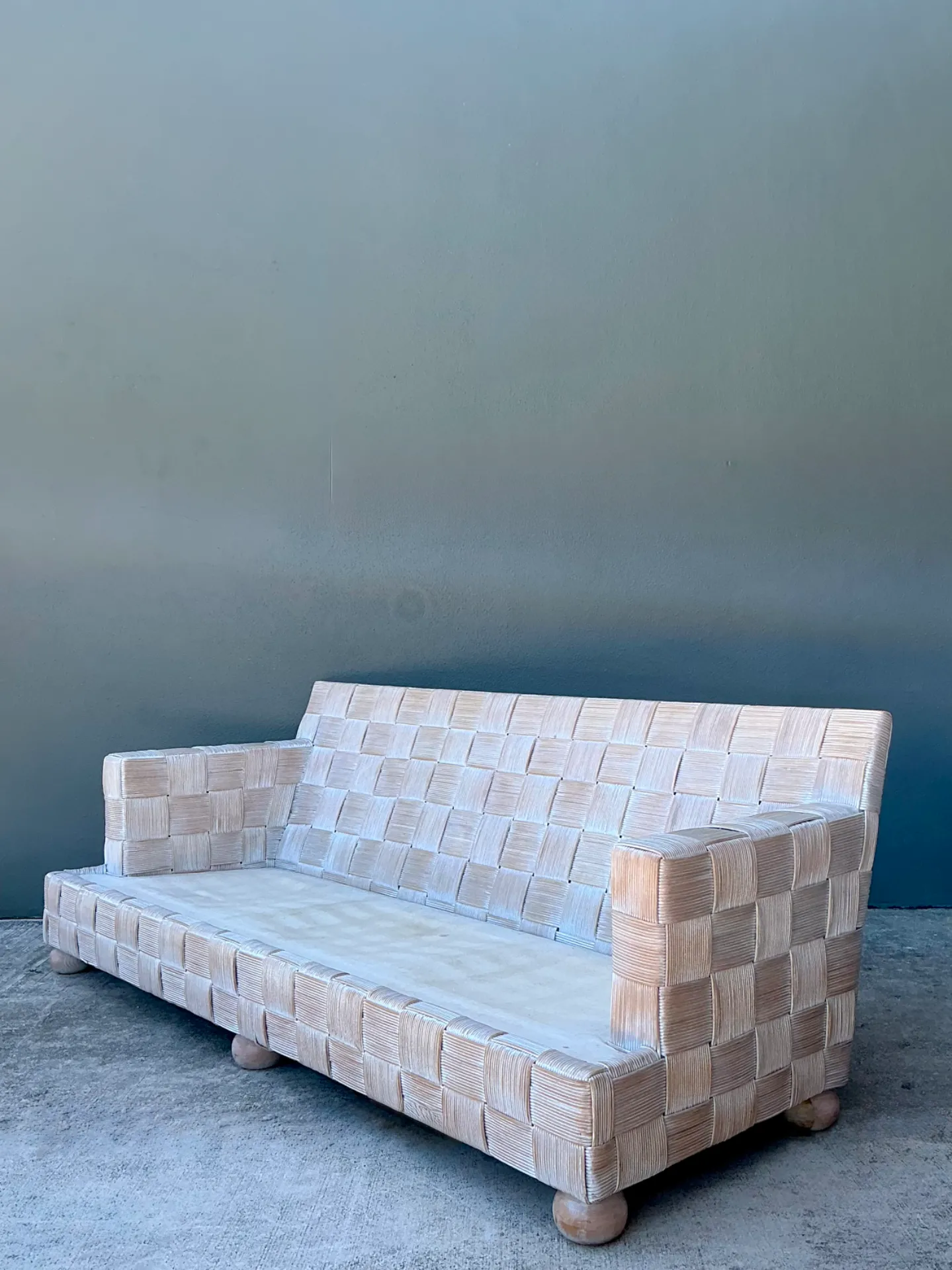 Vintage Rattan Woven Sofa After John Hutton For Donghia — additional photo 3