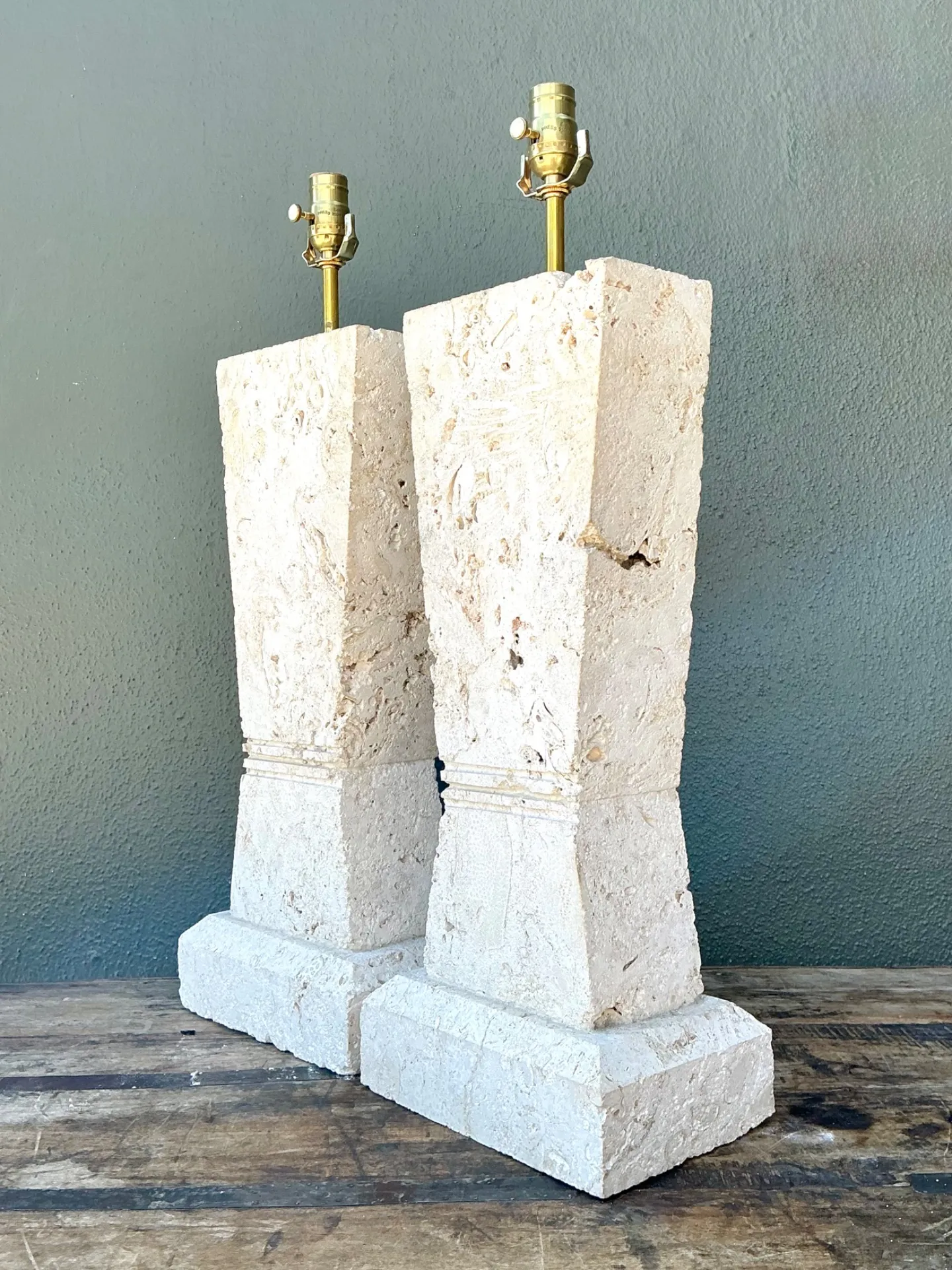 Vintage Cut Coral Table Lamps - A Pair — additional photo 1