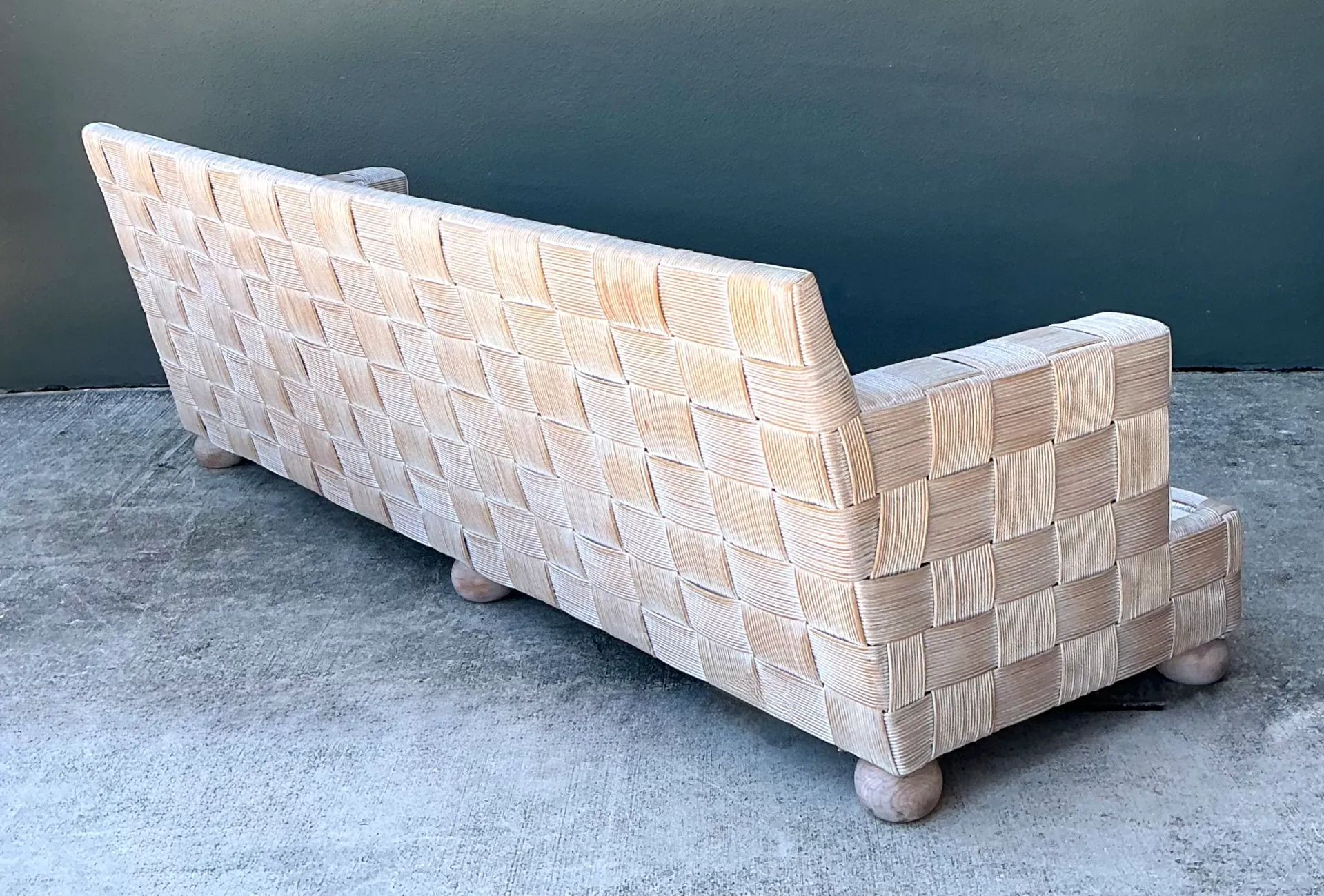 Vintage Rattan Woven Sofa After John Hutton For Donghia — additional photo 1