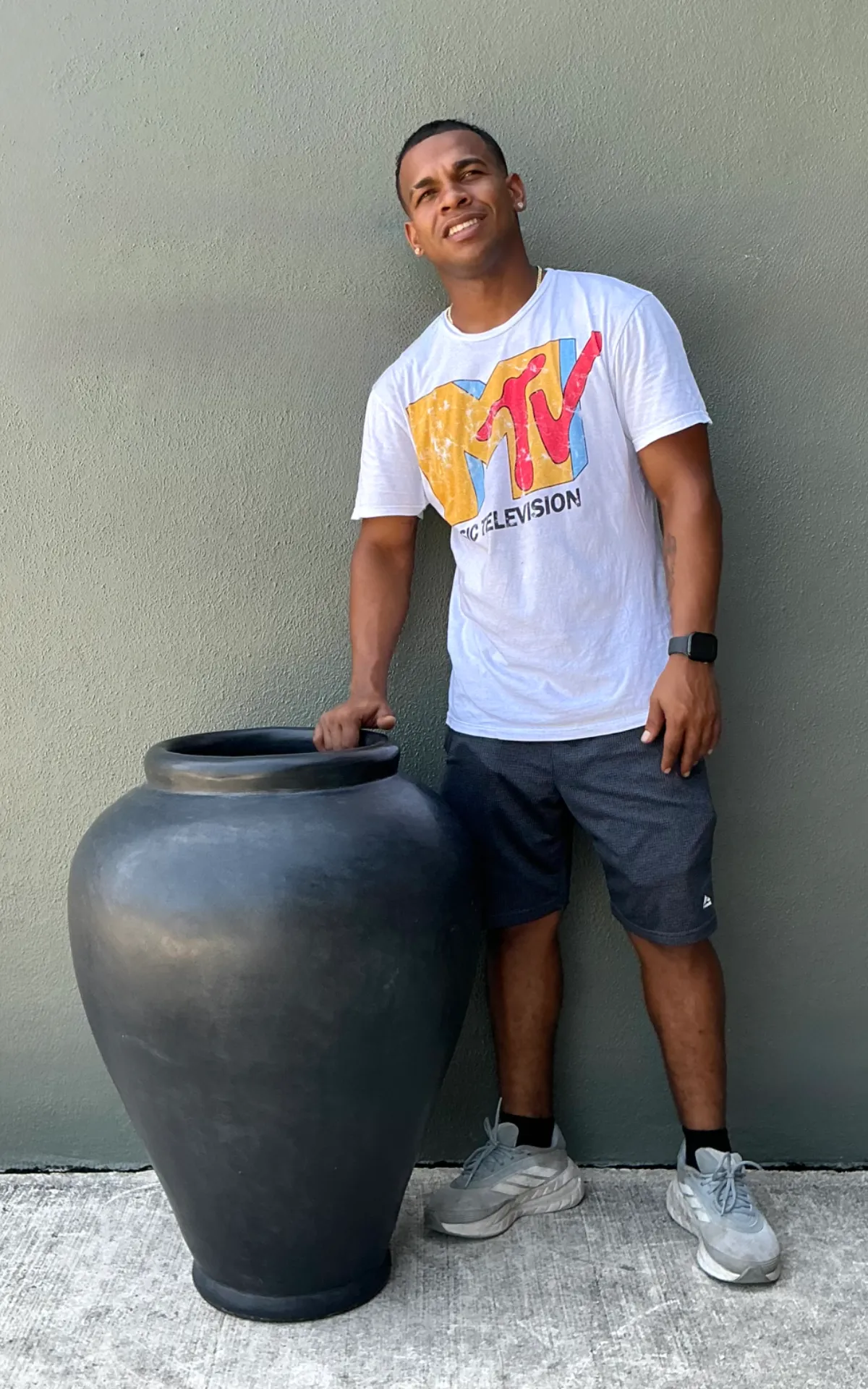 Vintage Large Matte Ceramic Floor Vase — additional photo 3