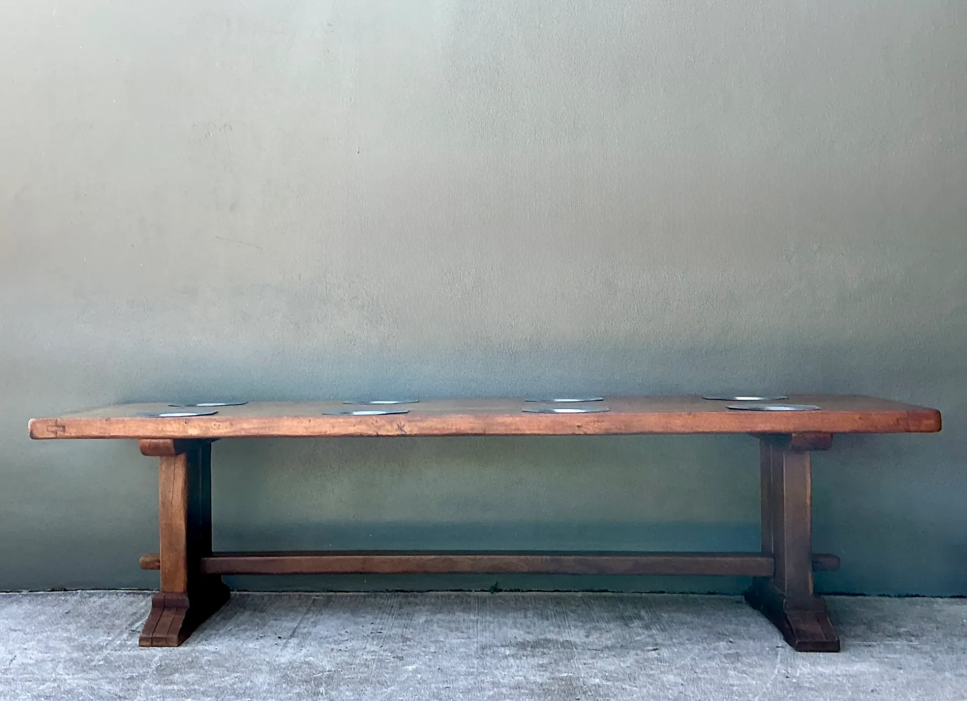 Vintage Monumental Metal Plate Refractory Monastery Table — additional photo 3