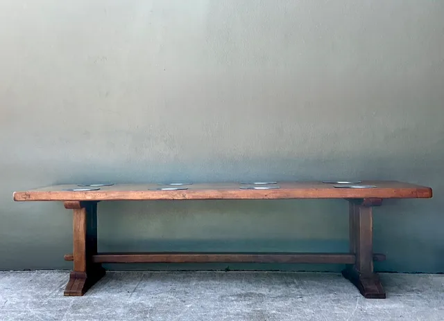 Vintage Monumental Metal Plate Refractory Monastery Table — additional photo 3