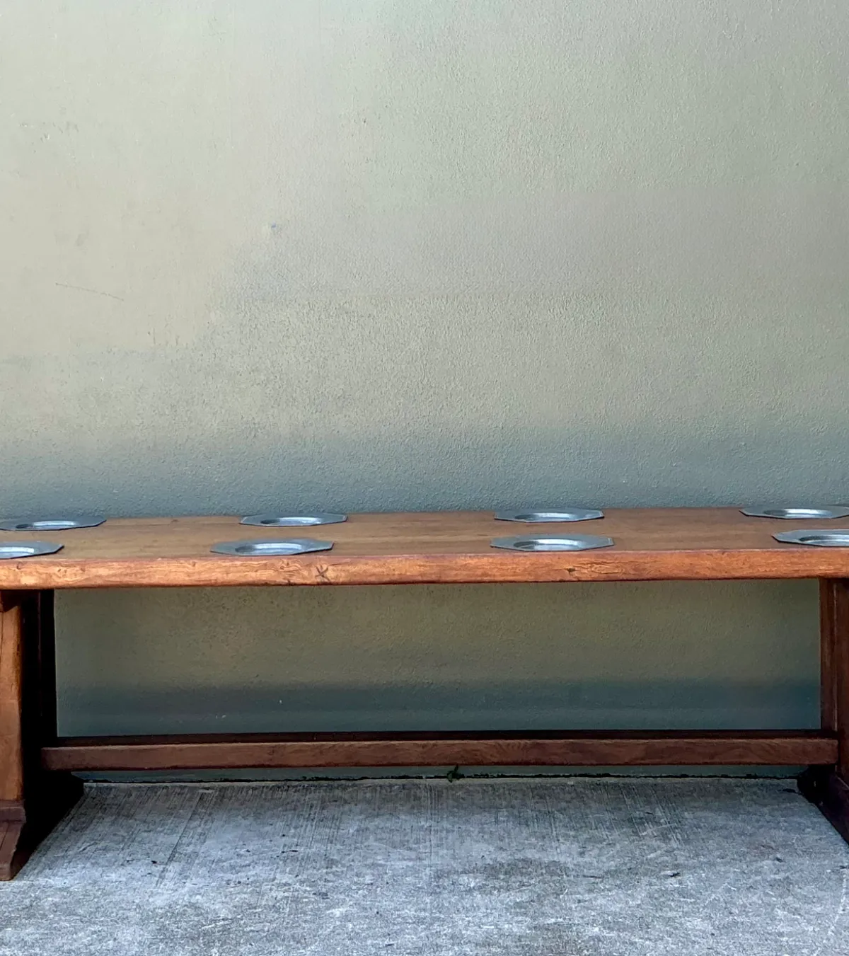 Vintage Monumental Metal Plate Refractory Monastery Table