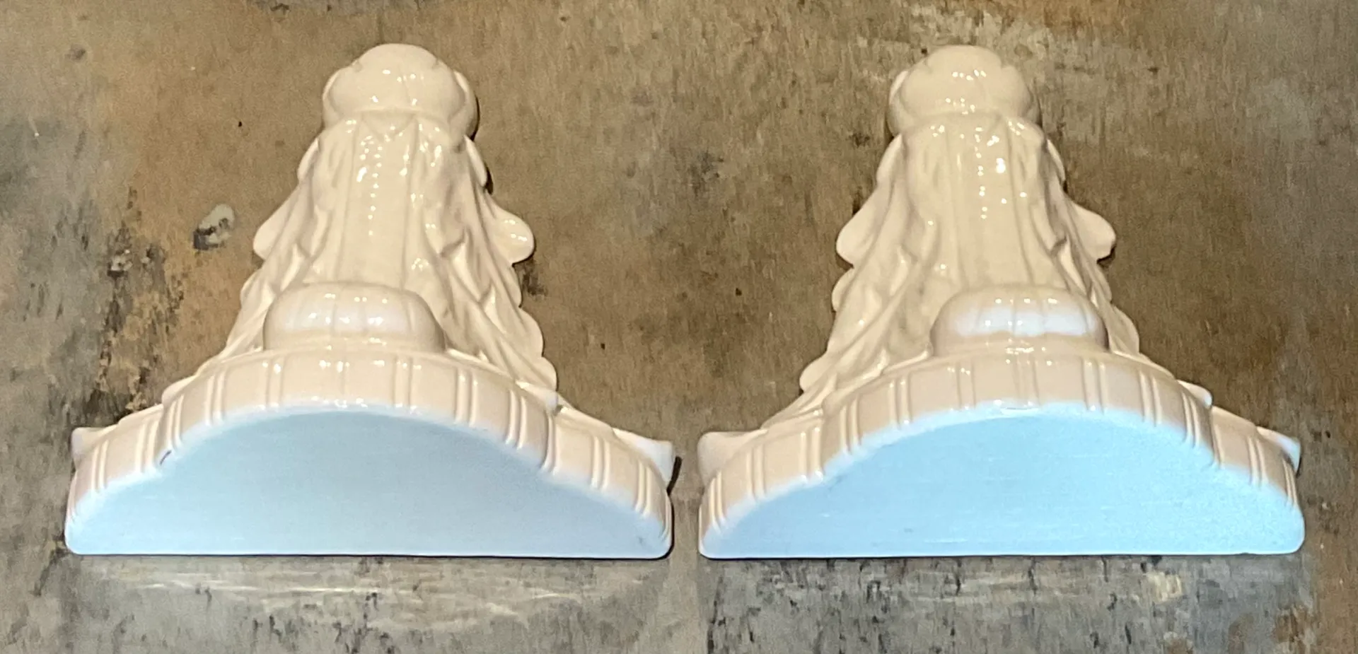Vintage White Ceramic Wall Brackets - Pair — additional photo 8