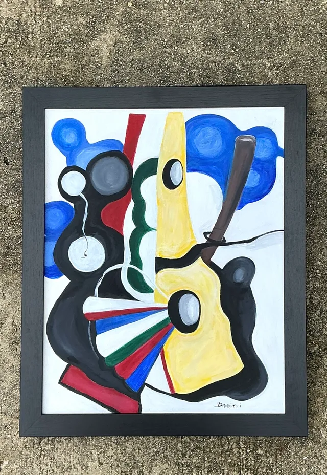 Vintage Abstract Painting on Canvas — additional photo 2