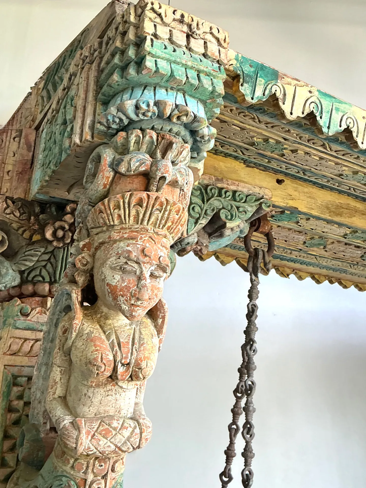 Vintage Monumental Carved Wood and Iron Swing — additional photo 8