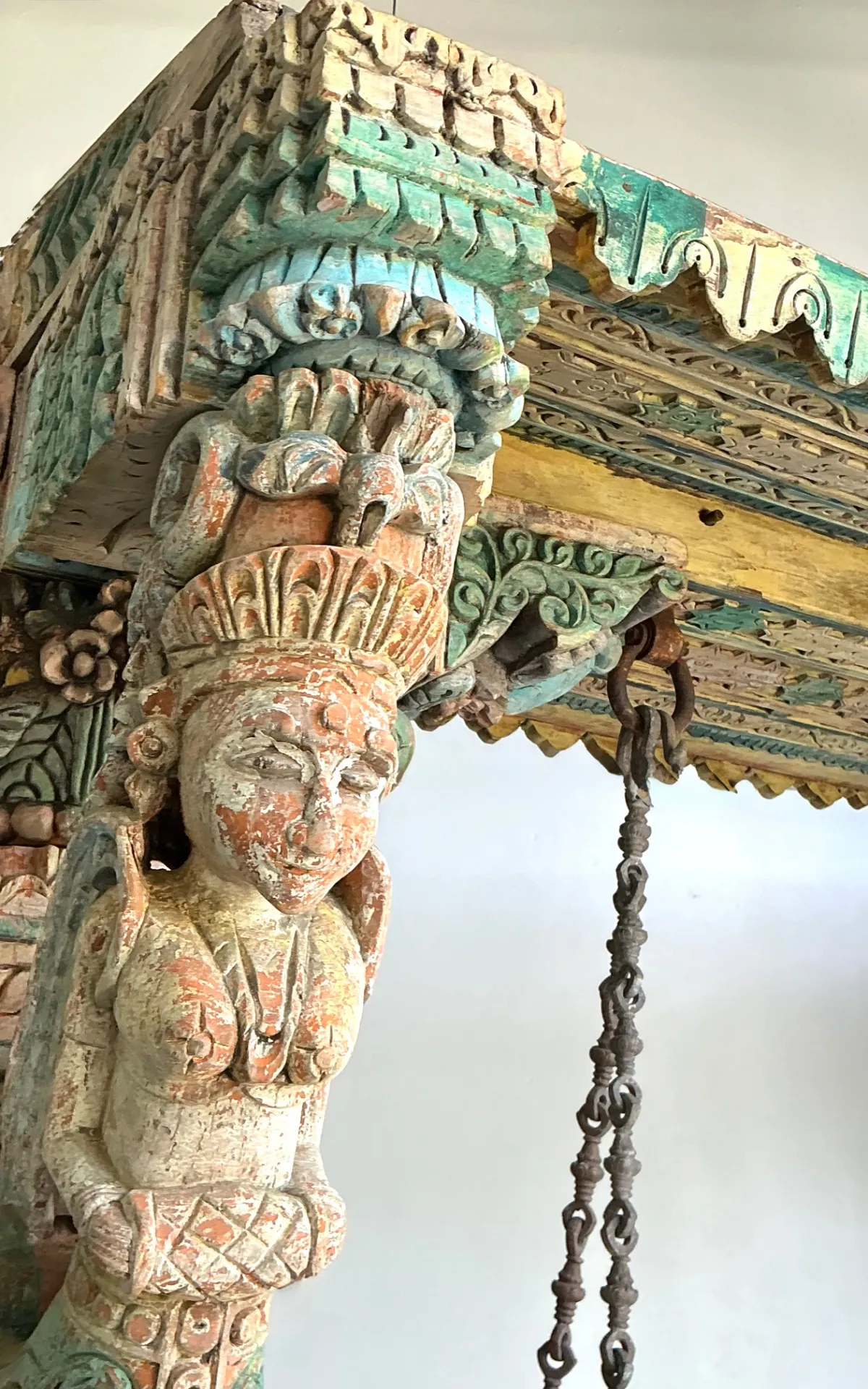 Vintage Monumental Carved Wood and Iron Swing — additional photo 8
