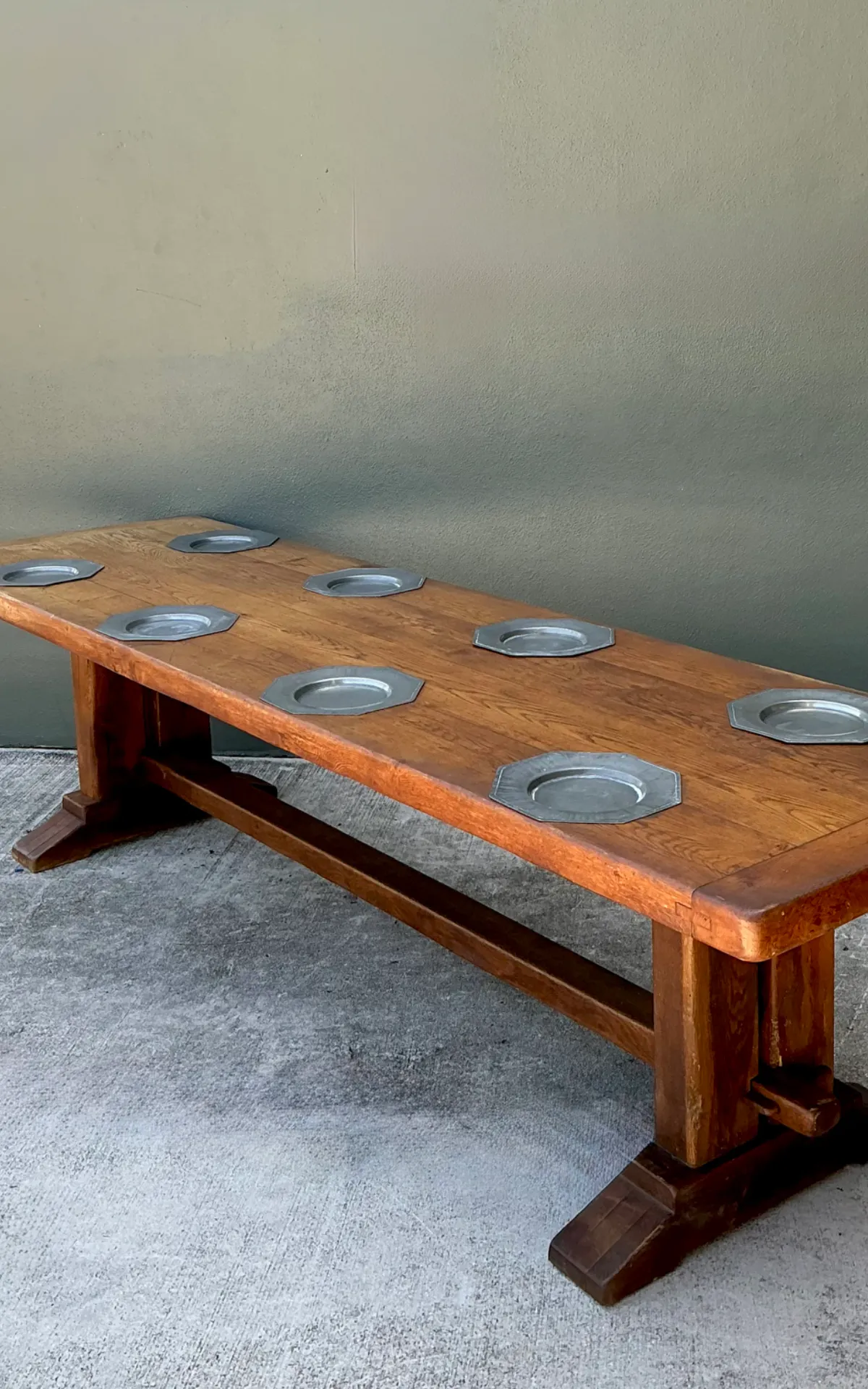 Vintage Monumental Metal Plate Refractory Monastery Table — additional photo 7