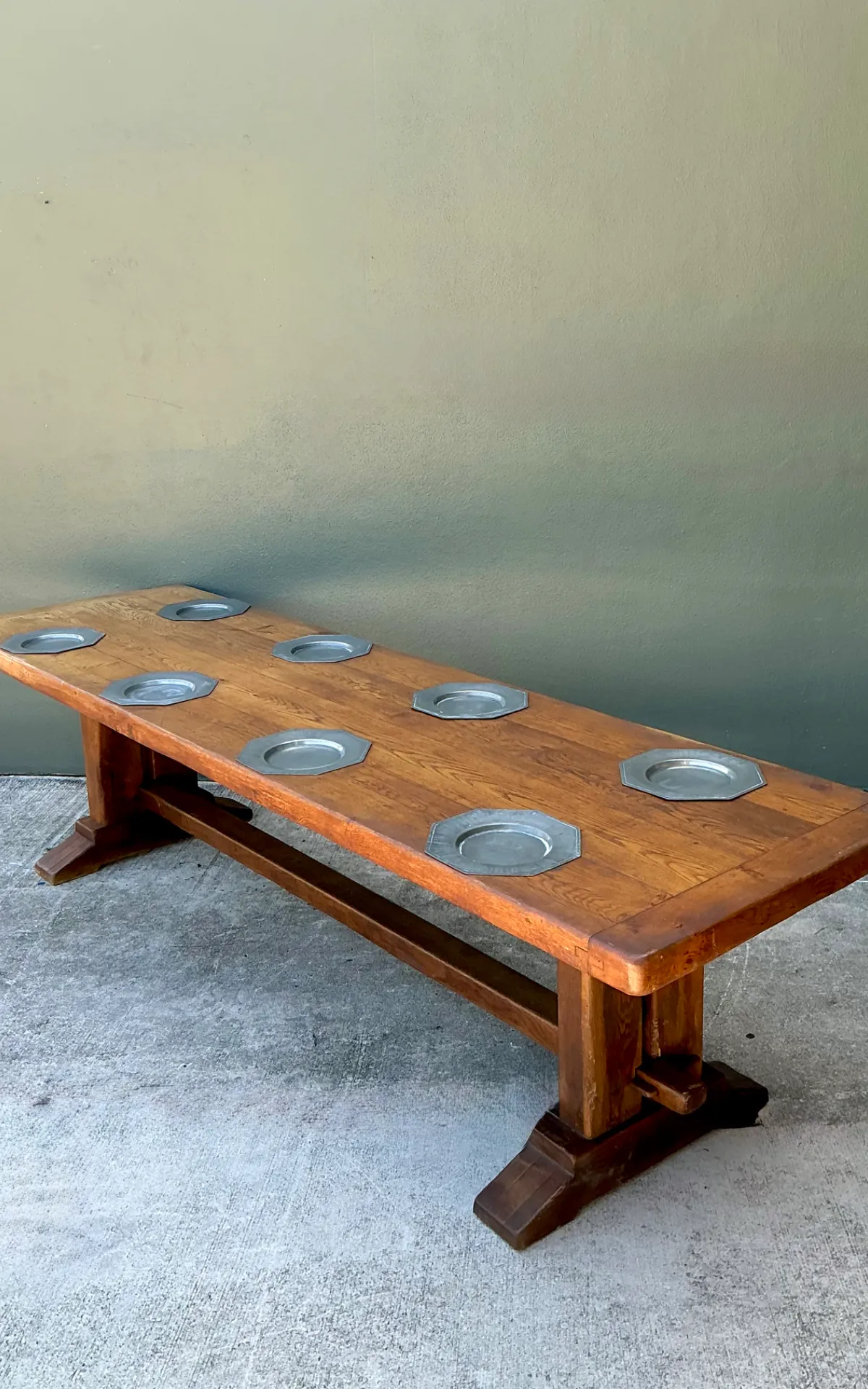 Vintage Monumental Metal Plate Refractory Monastery Table — additional photo 4
