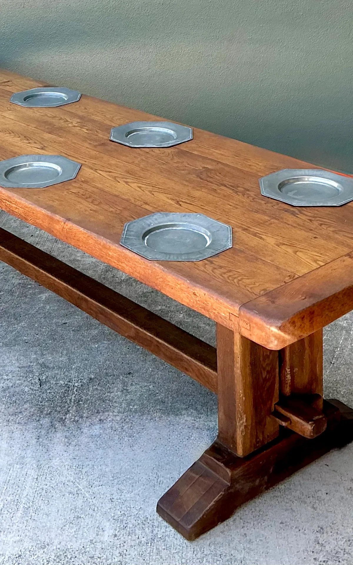 Vintage Monumental Metal Plate Refractory Monastery Table — additional photo 2