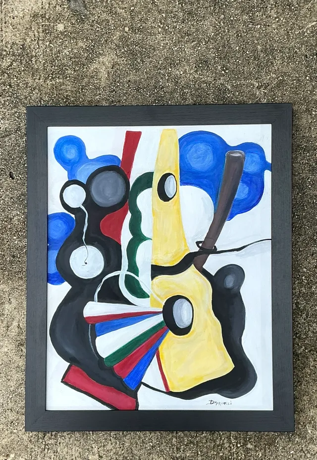 Vintage Abstract Painting on Canvas — additional photo 1