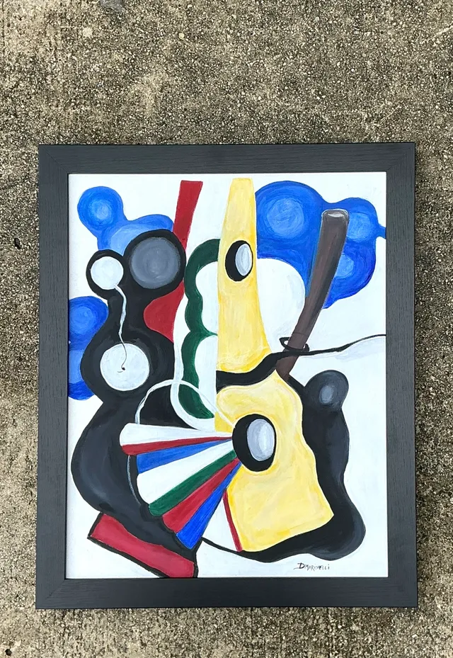 Vintage Abstract Painting on Canvas — additional photo 3
