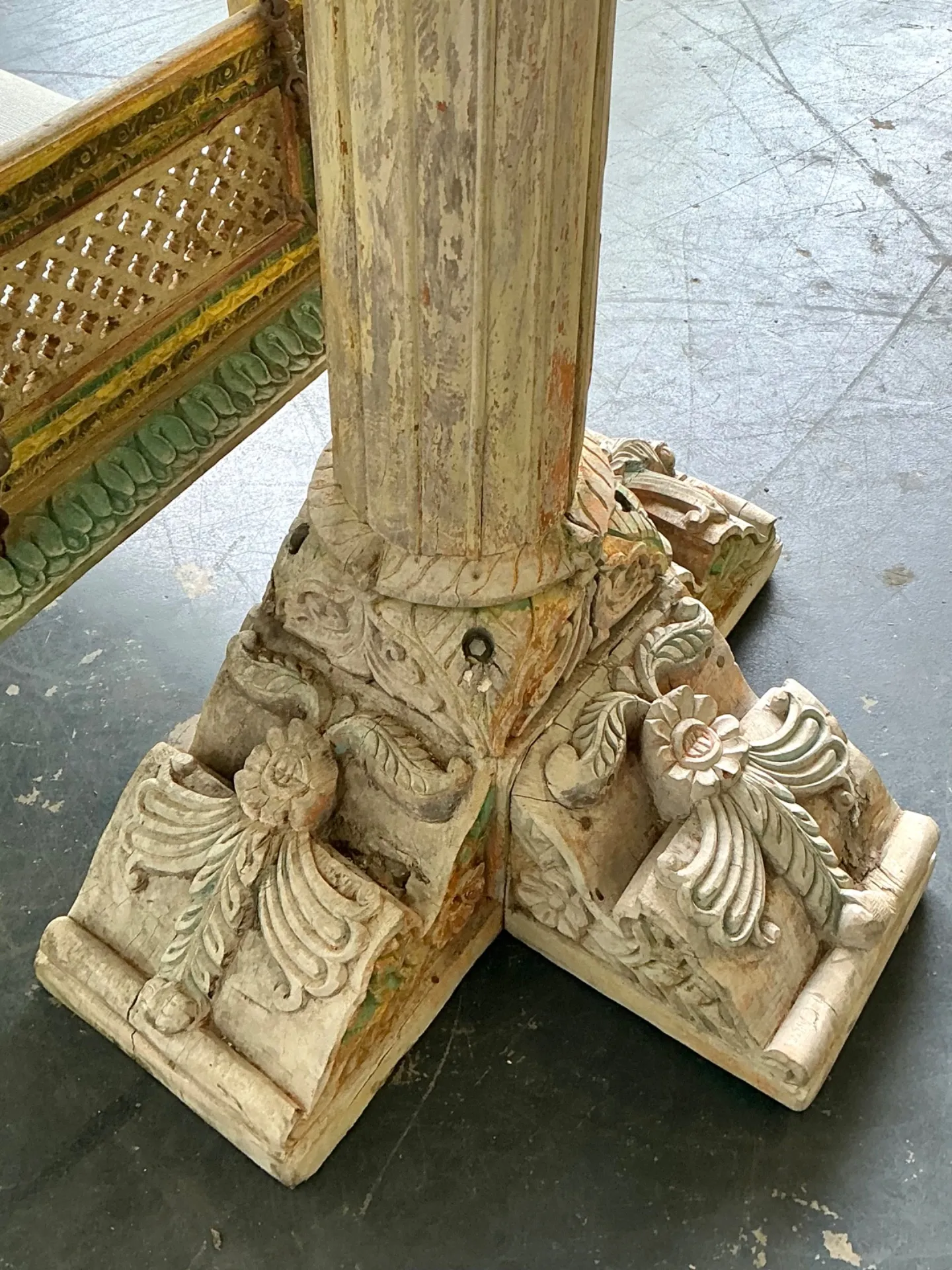 Vintage Monumental Carved Wood and Iron Swing — additional photo 5