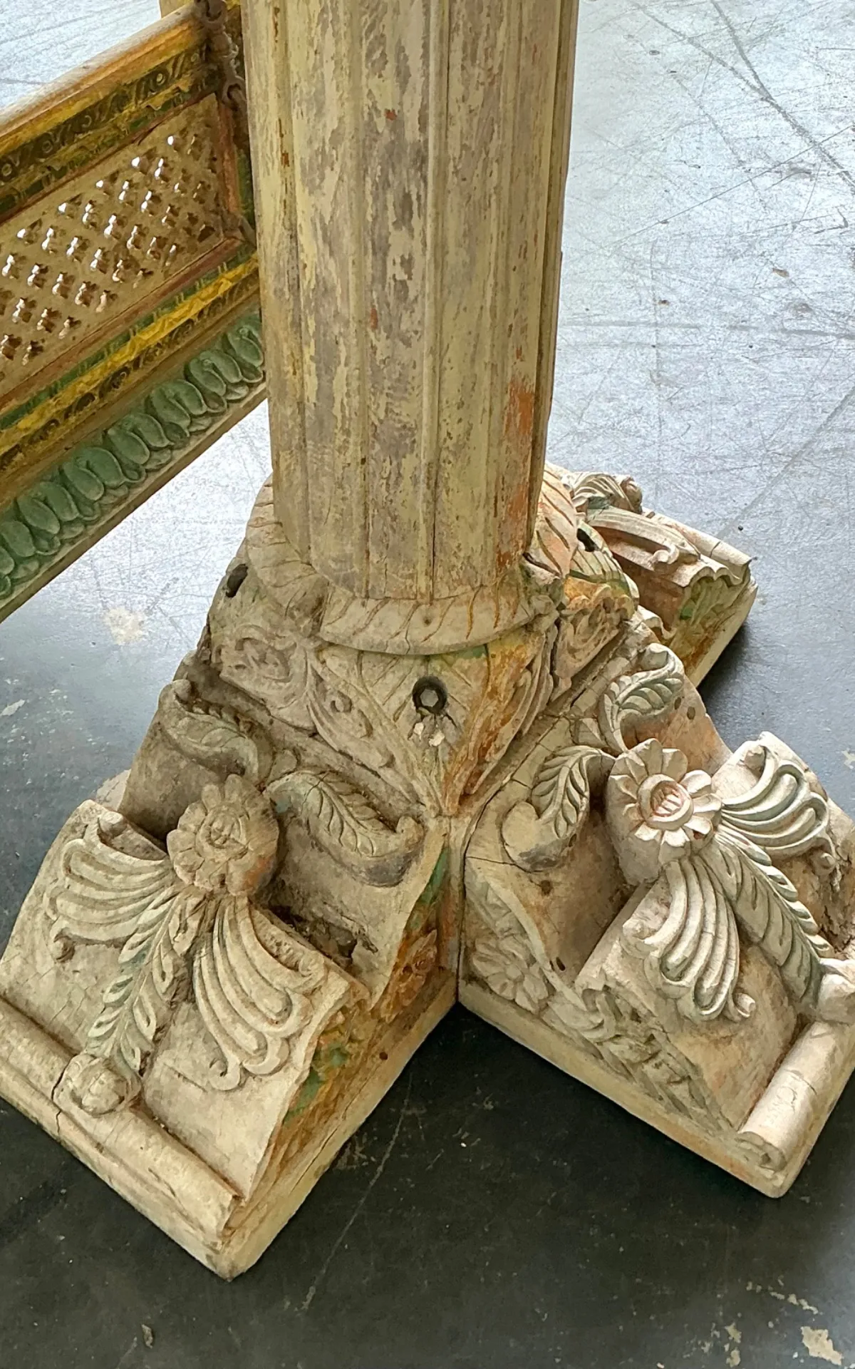 Vintage Monumental Carved Wood and Iron Swing — additional photo 5