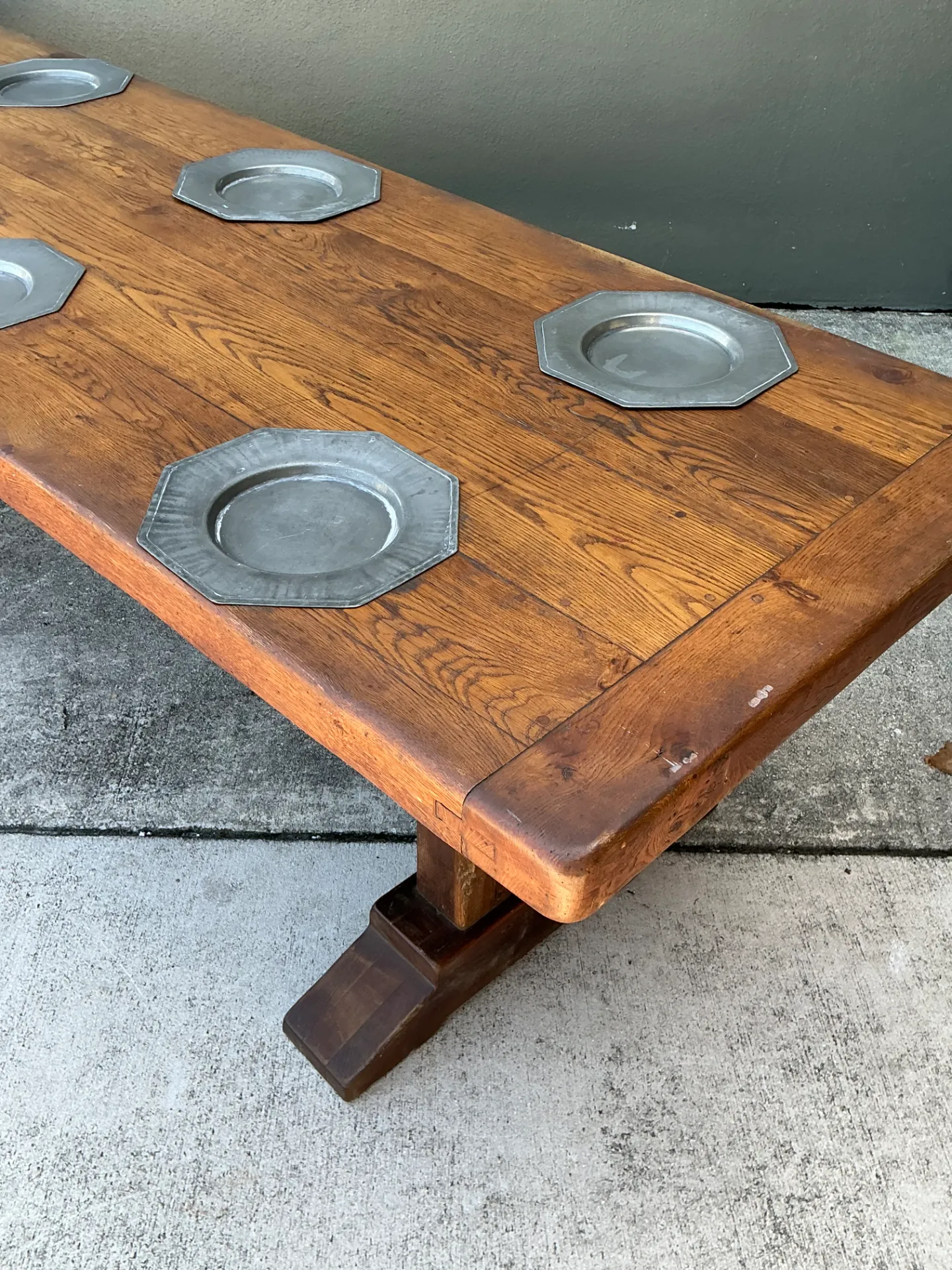 Vintage Monumental Metal Plate Refractory Monastery Table — additional photo 6