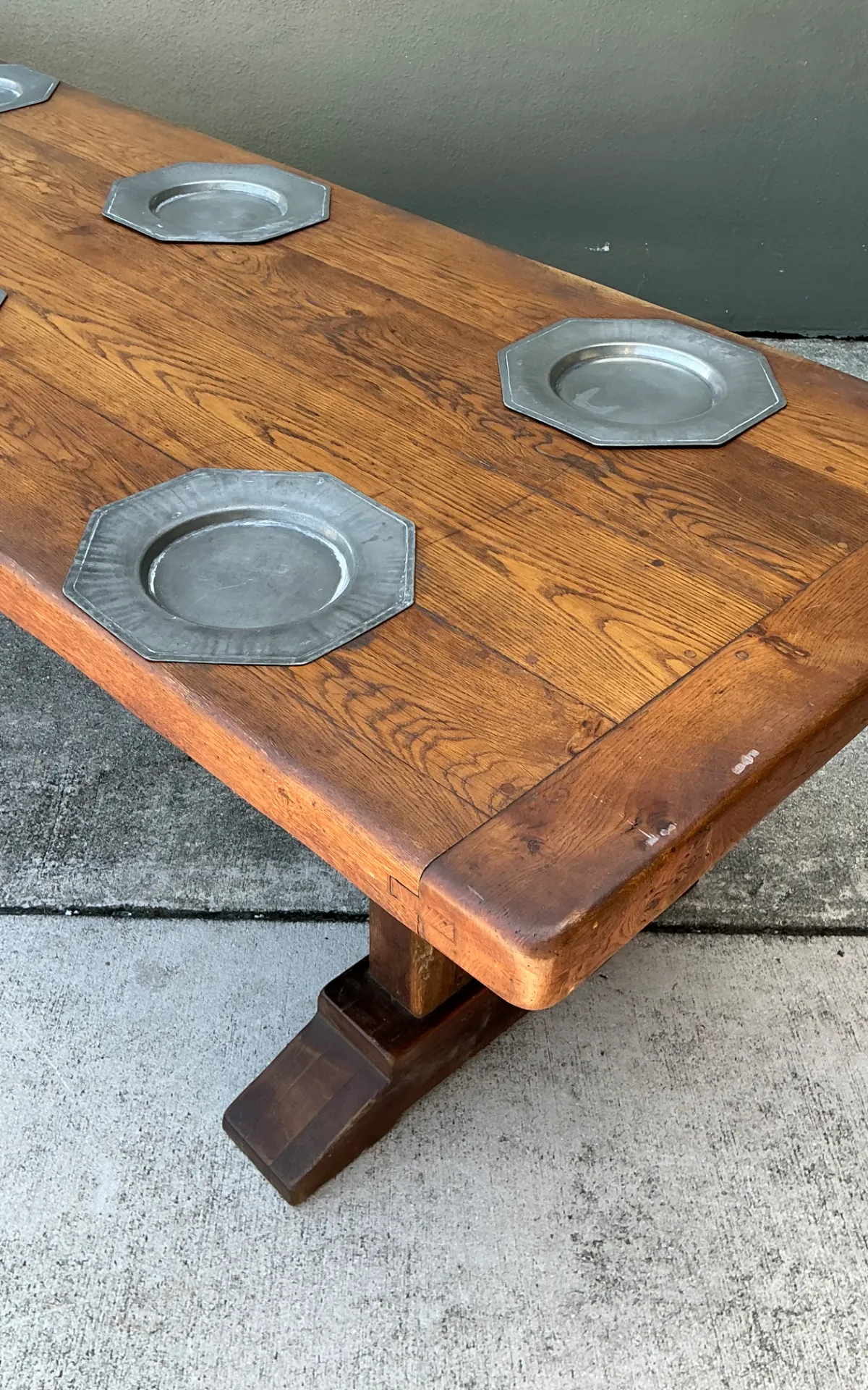 Vintage Monumental Metal Plate Refractory Monastery Table — additional photo 6