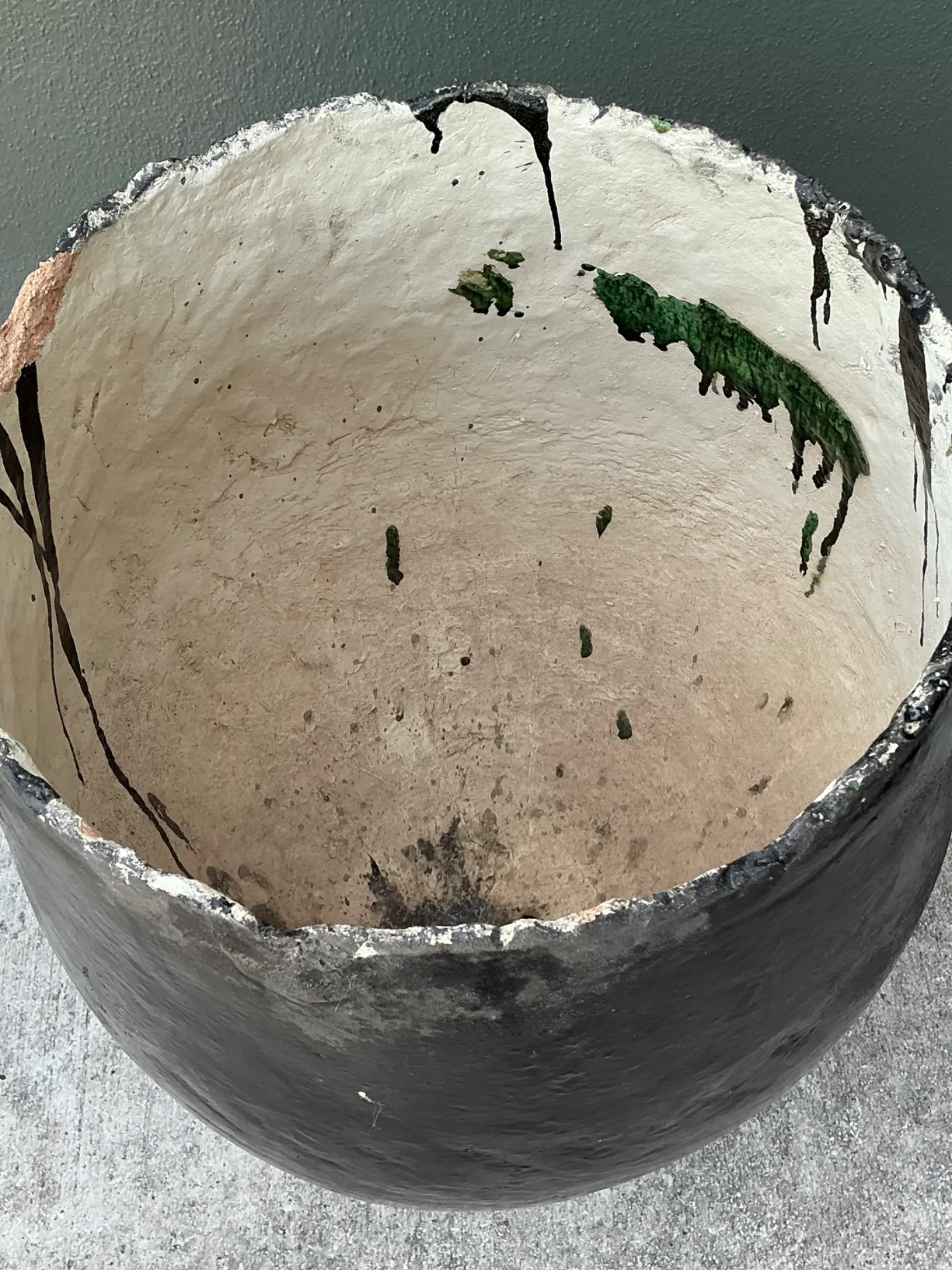 Vintage Large Black Ceramic Floor Vase — additional photo 5