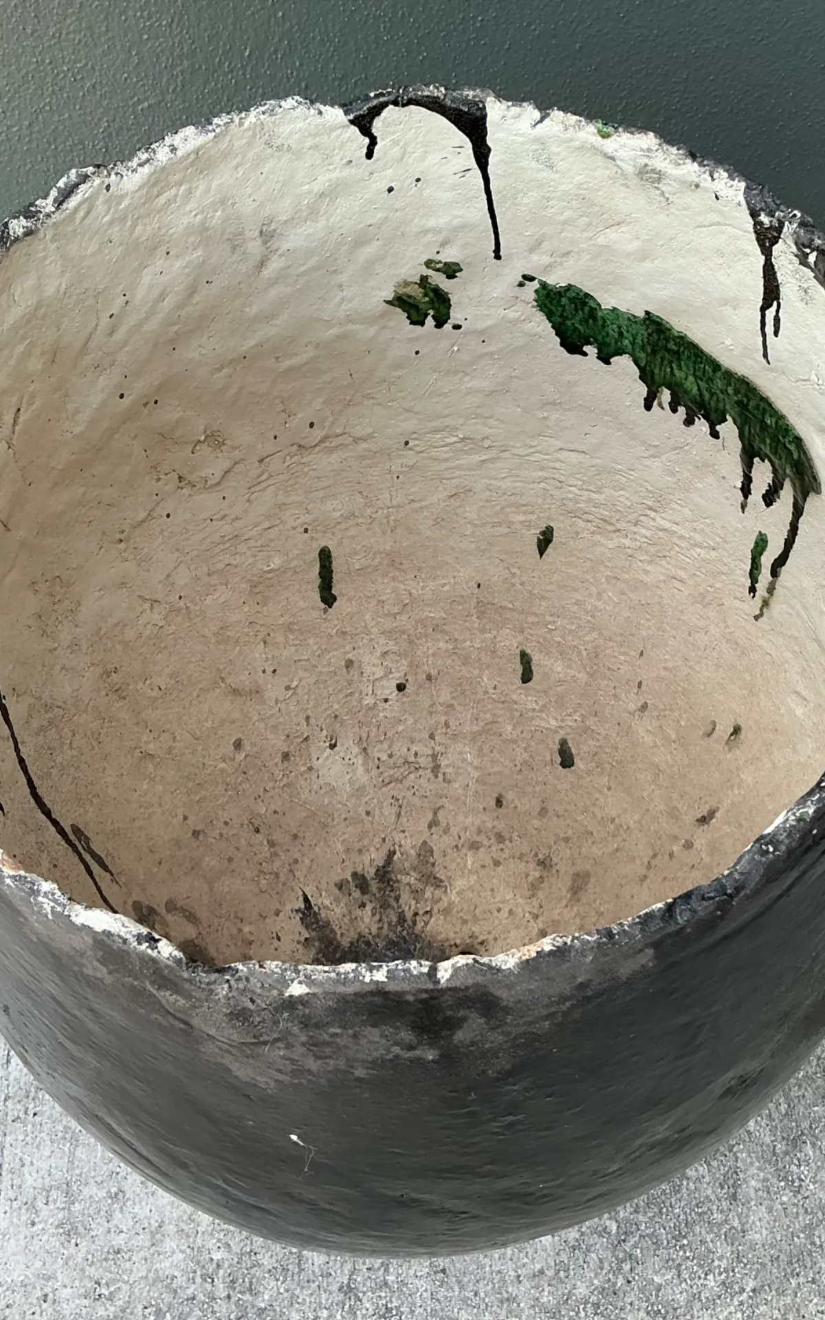 Vintage Large Black Ceramic Floor Vase — additional photo 5