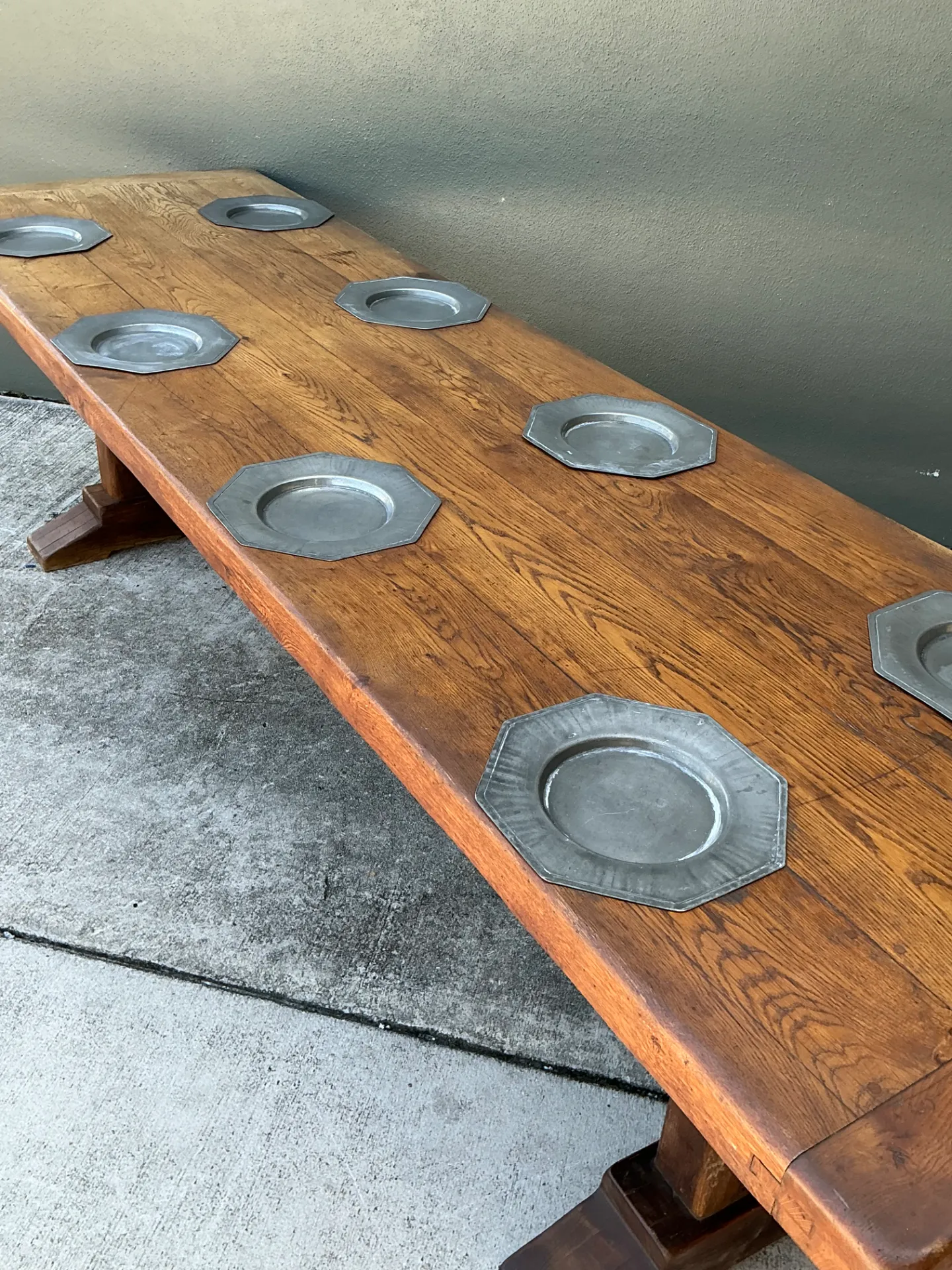 Vintage Monumental Metal Plate Refractory Monastery Table — additional photo 5