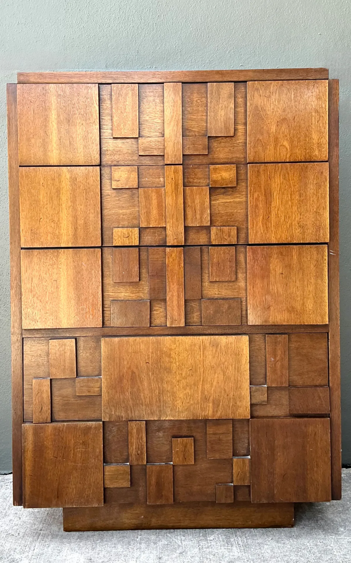 Vintage Lane “Mosaics” Brutalist Tall Chest Of Drawers — additional photo 2
