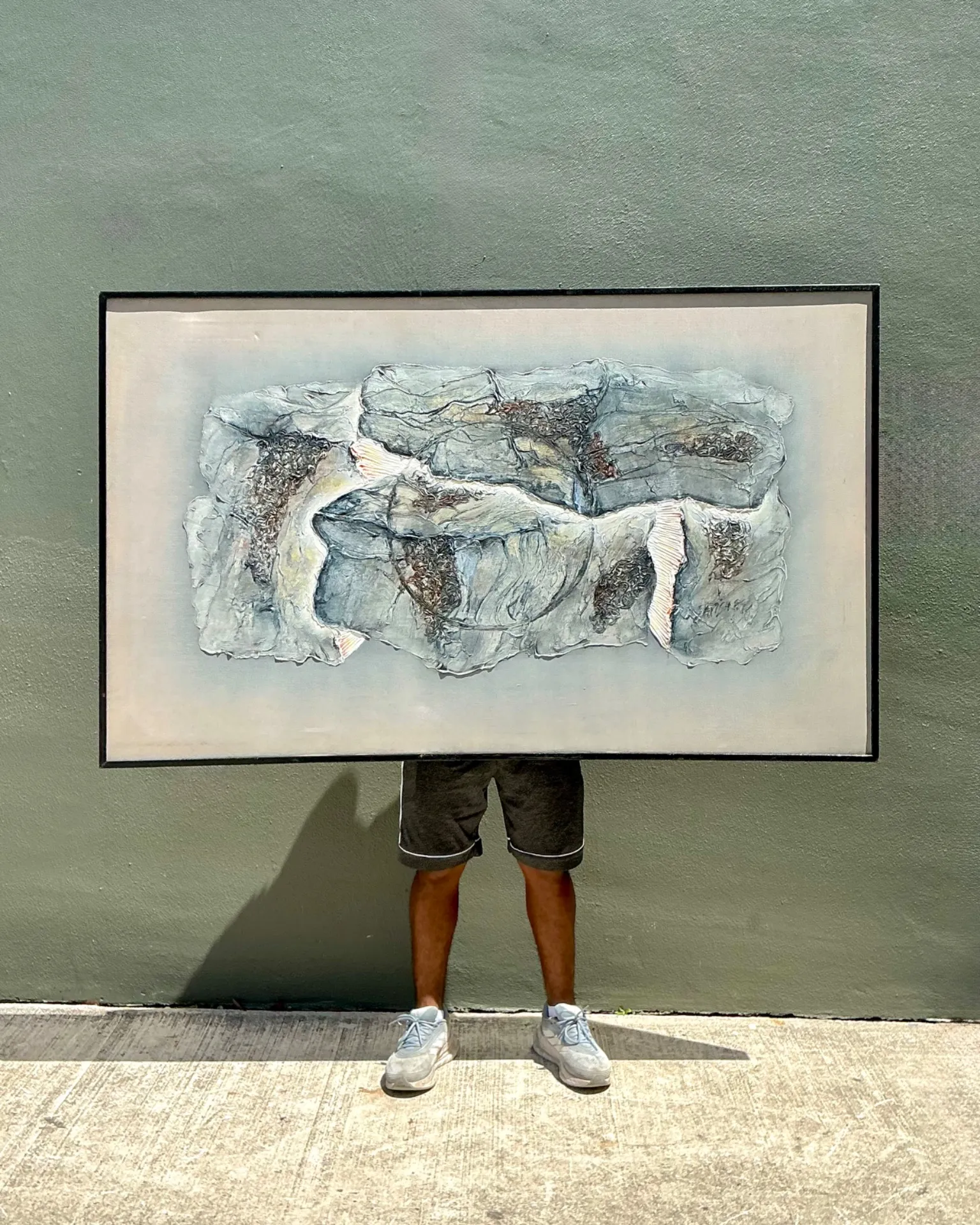 Vintage Mixed Media Abstract Relief Painting — additional photo 3
