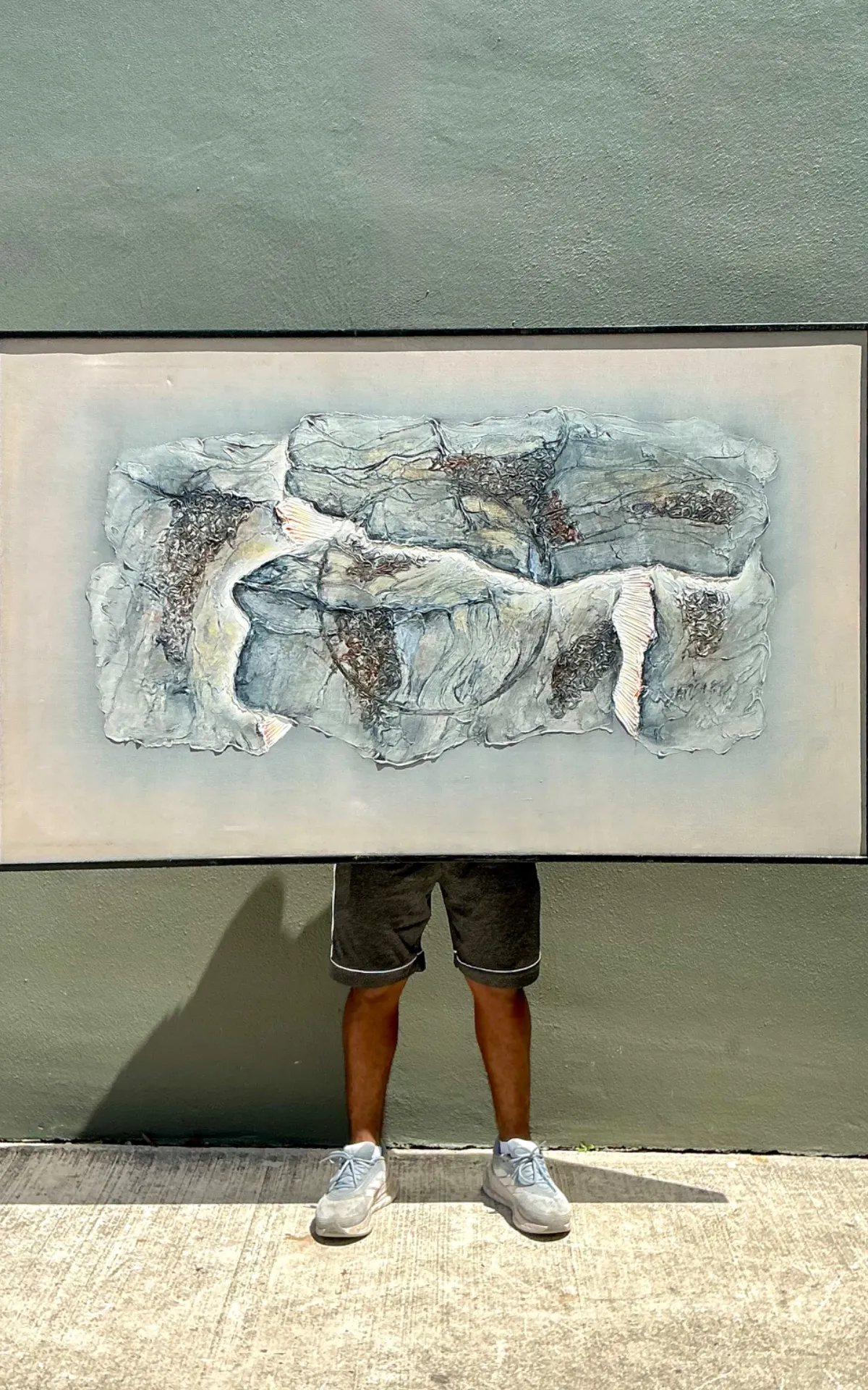 Vintage Mixed Media Abstract Relief Painting — additional photo 3