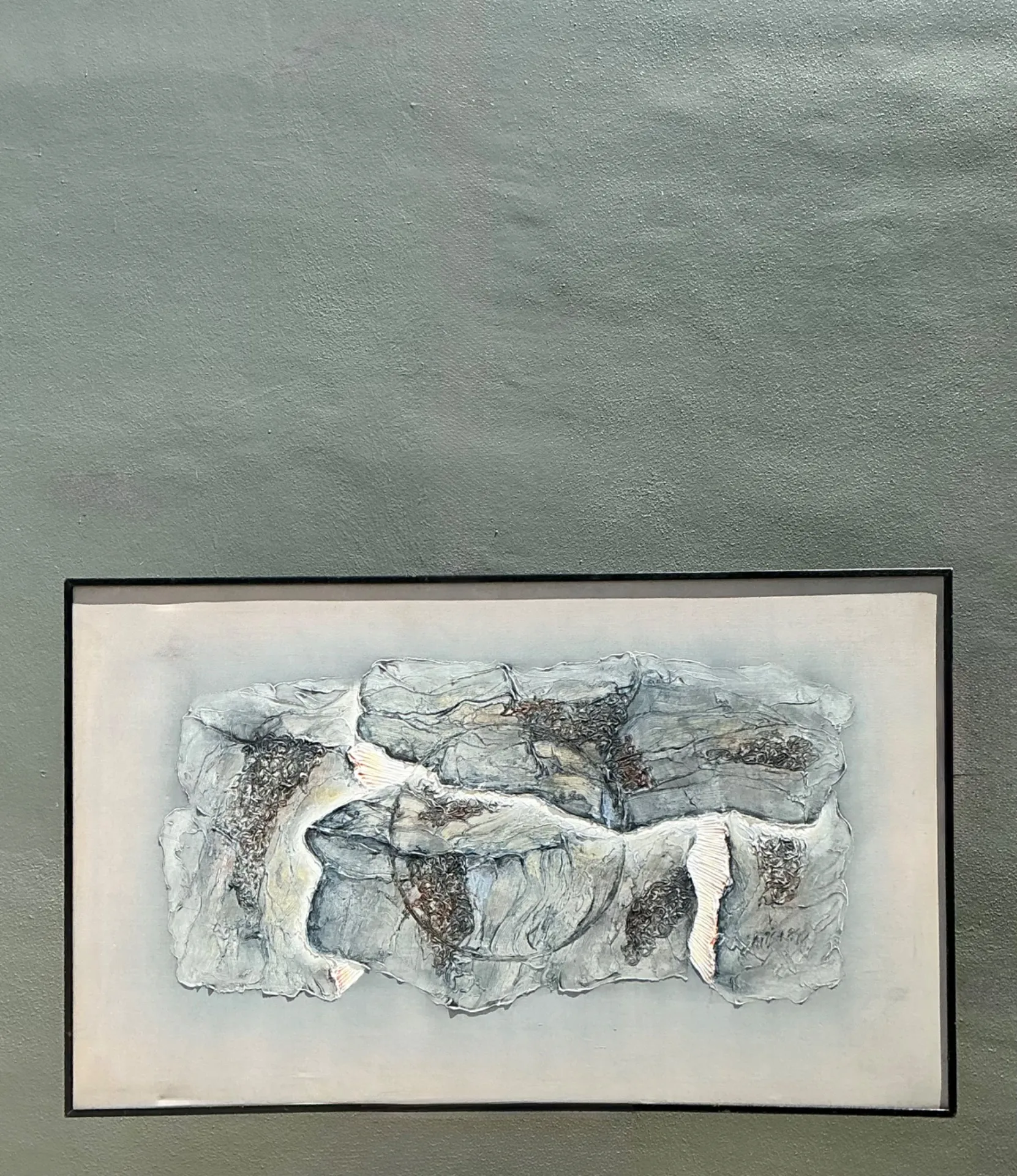 Vintage Mixed Media Abstract Relief Painting — additional photo 7