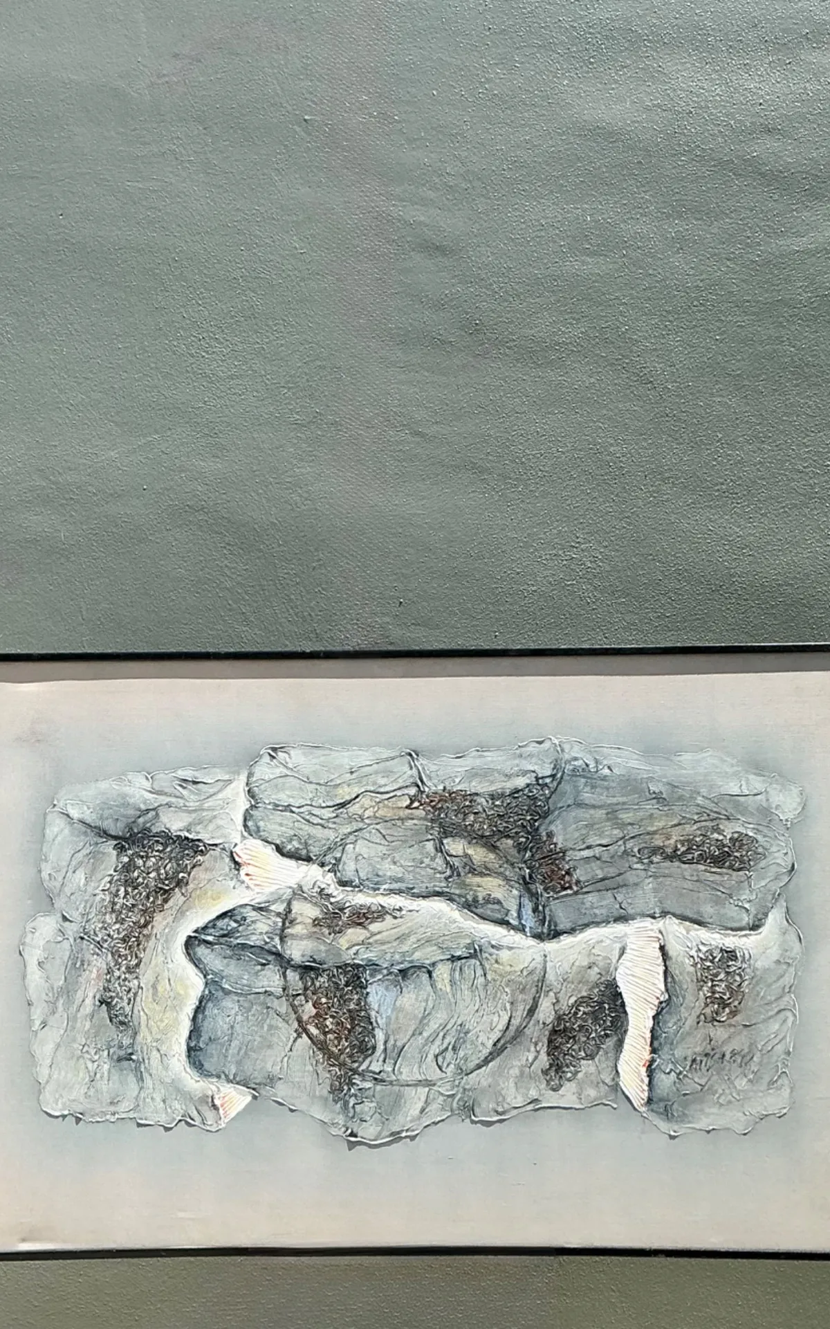 Vintage Mixed Media Abstract Relief Painting — additional photo 7