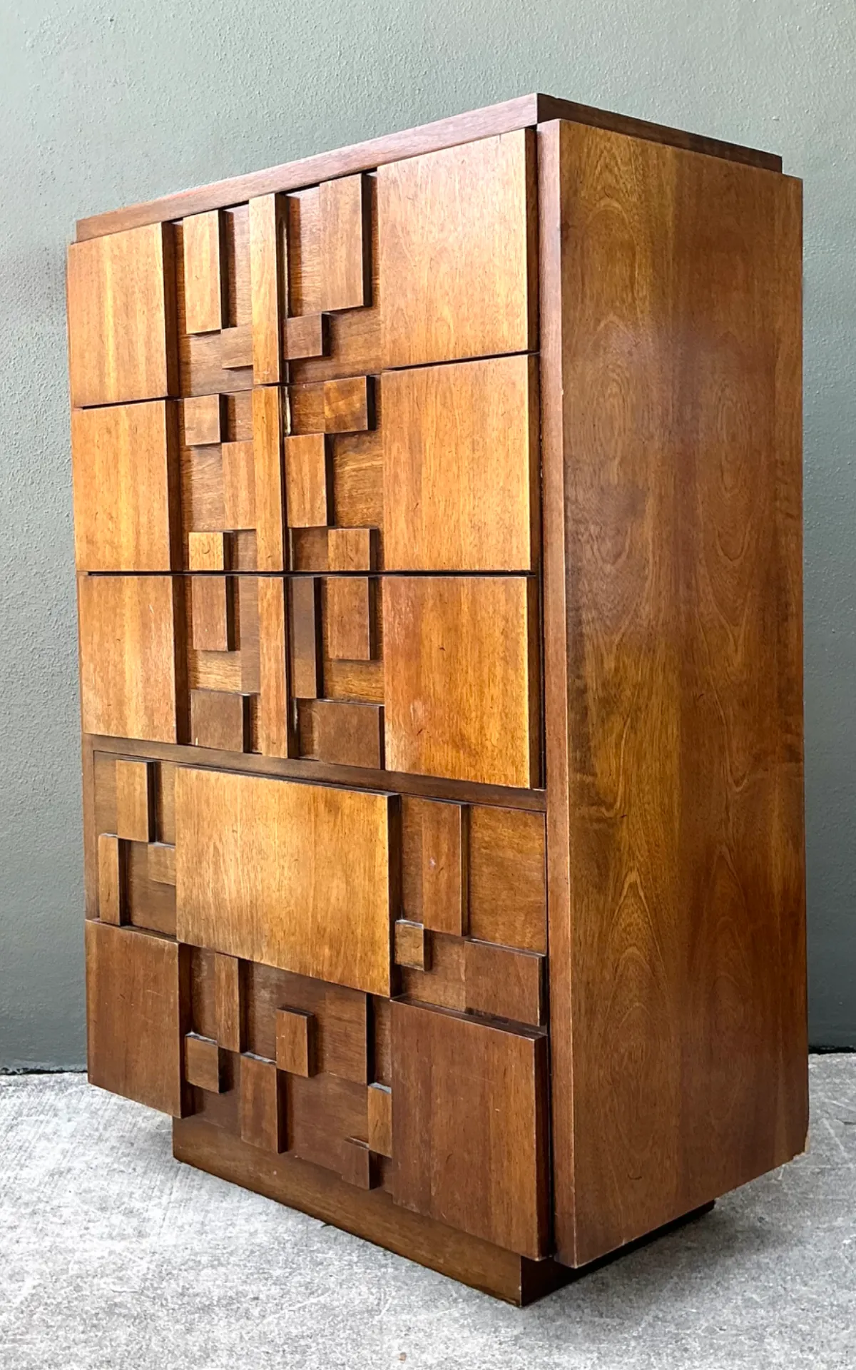 Vintage Lane “Mosaics” Brutalist Tall Chest Of Drawers — additional photo 3