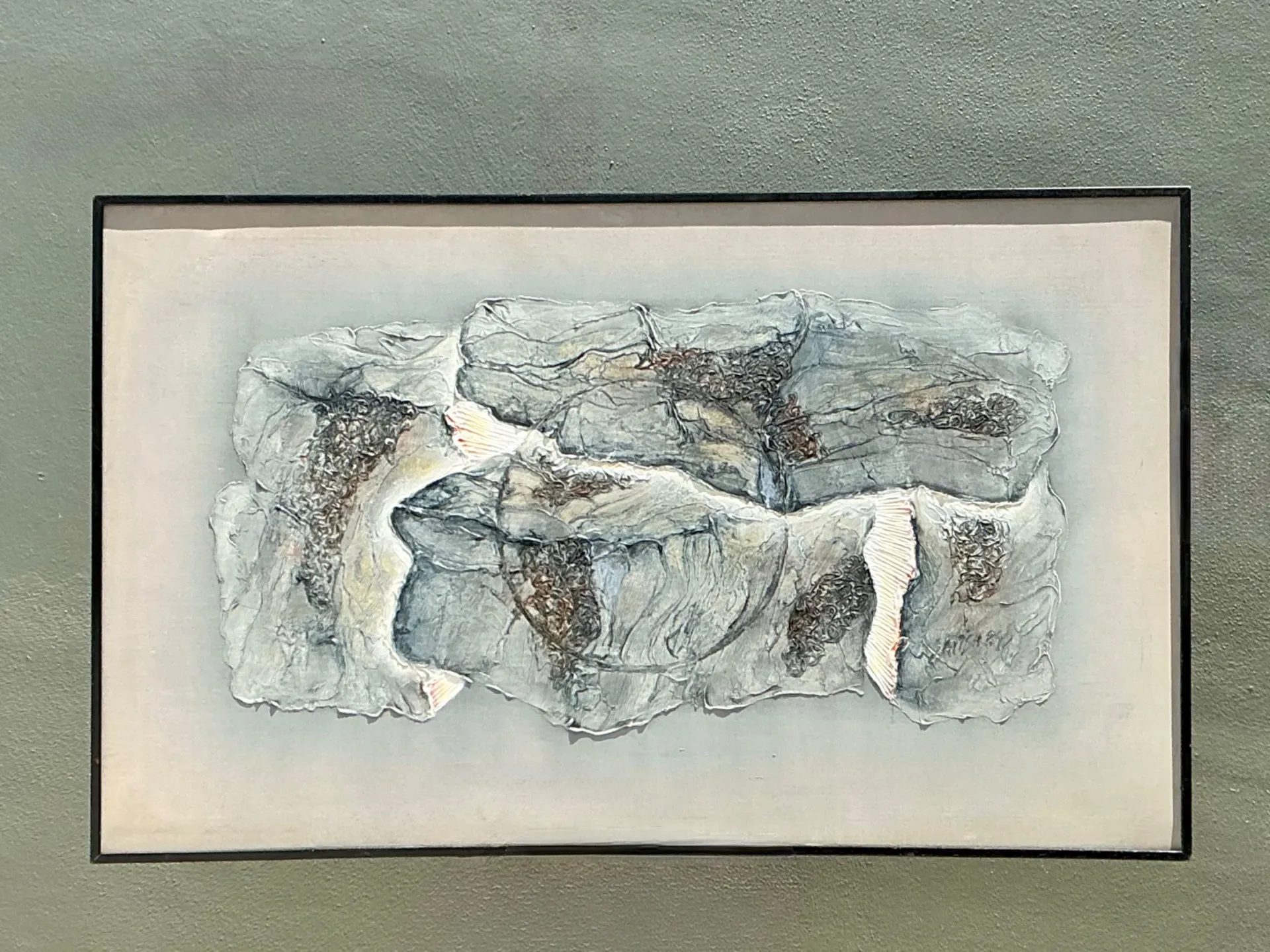 Vintage Mixed Media Abstract Relief Painting — additional photo 1