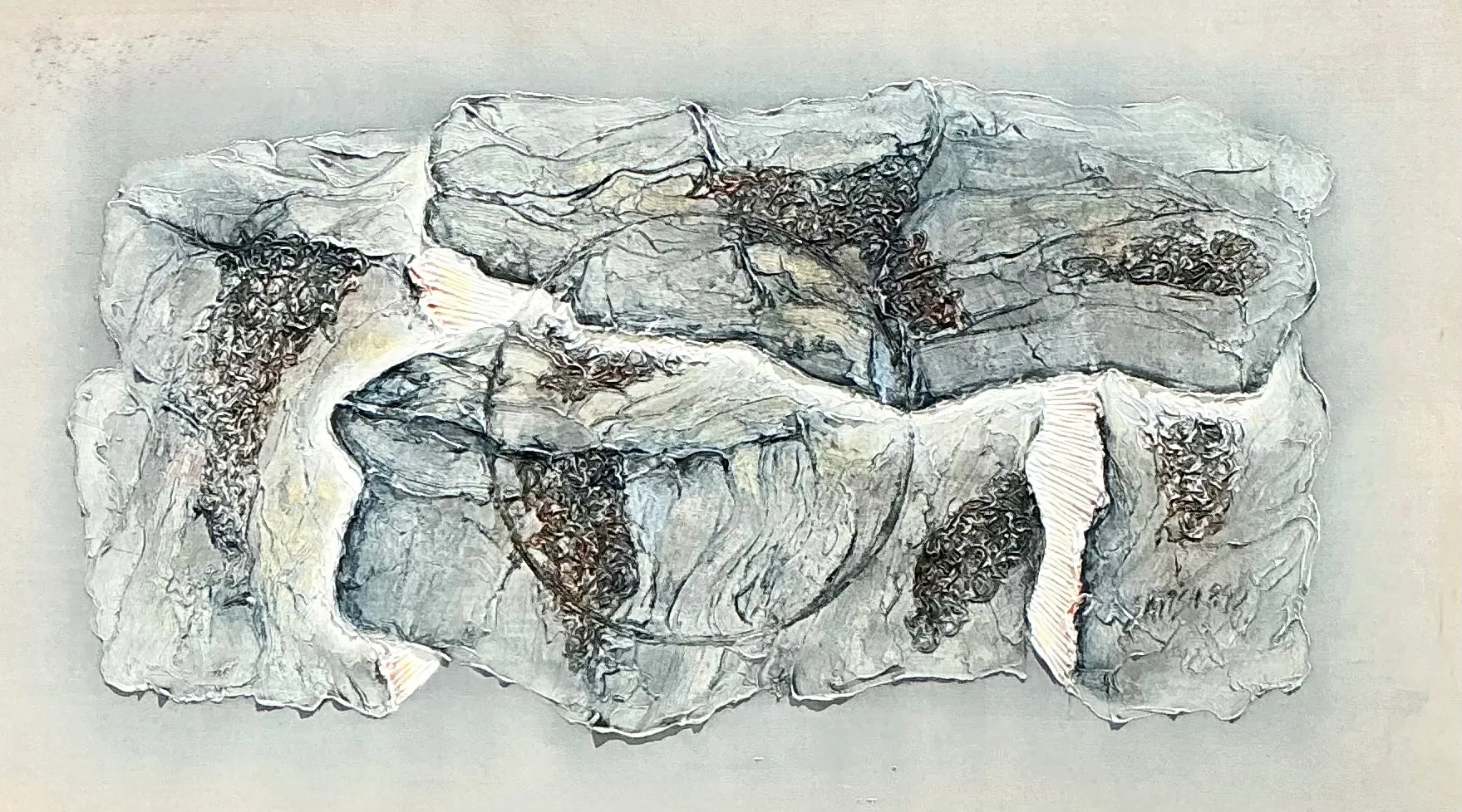 Vintage Mixed Media Abstract Relief Painting — additional photo 4