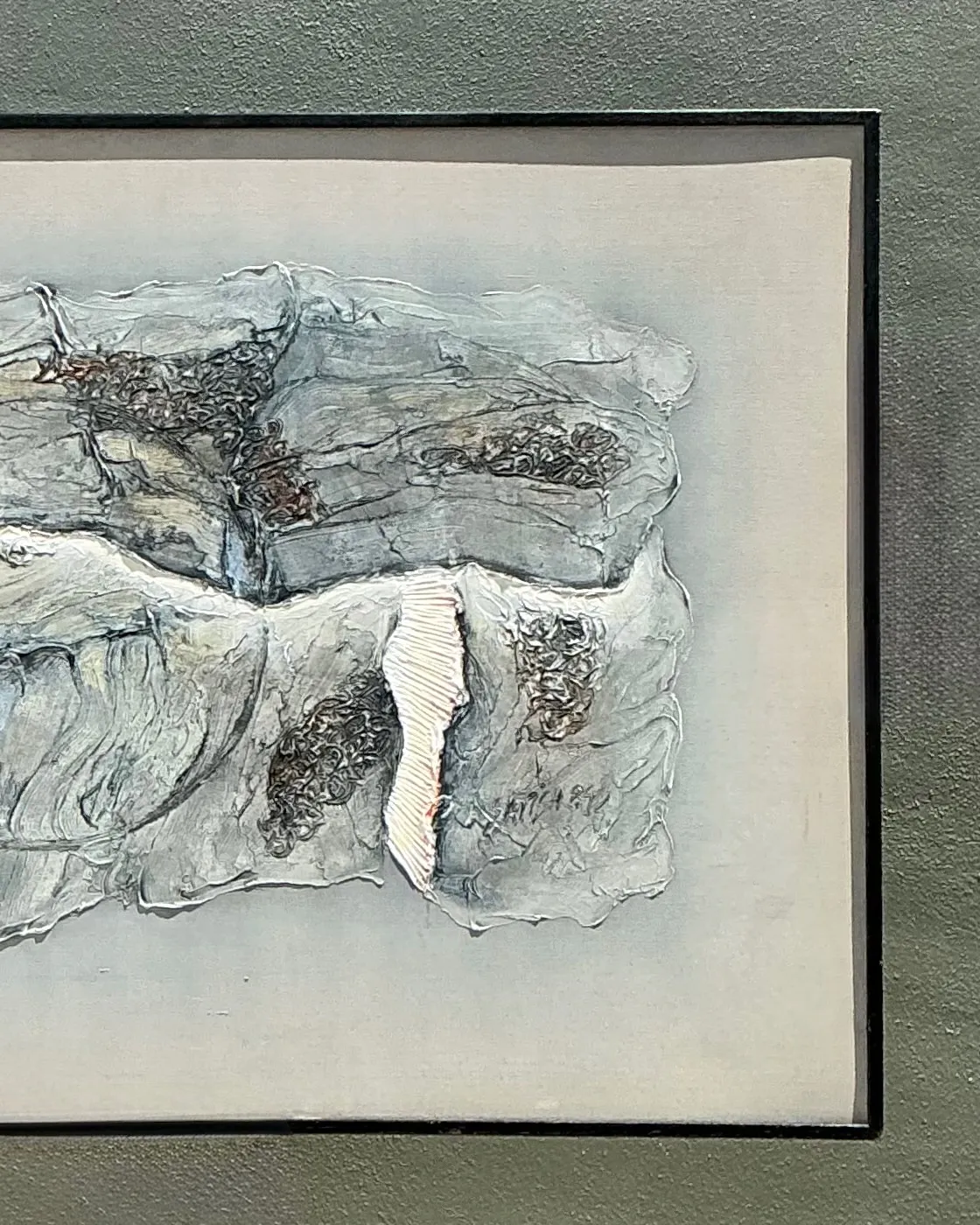 Vintage Mixed Media Abstract Relief Painting — additional photo 6
