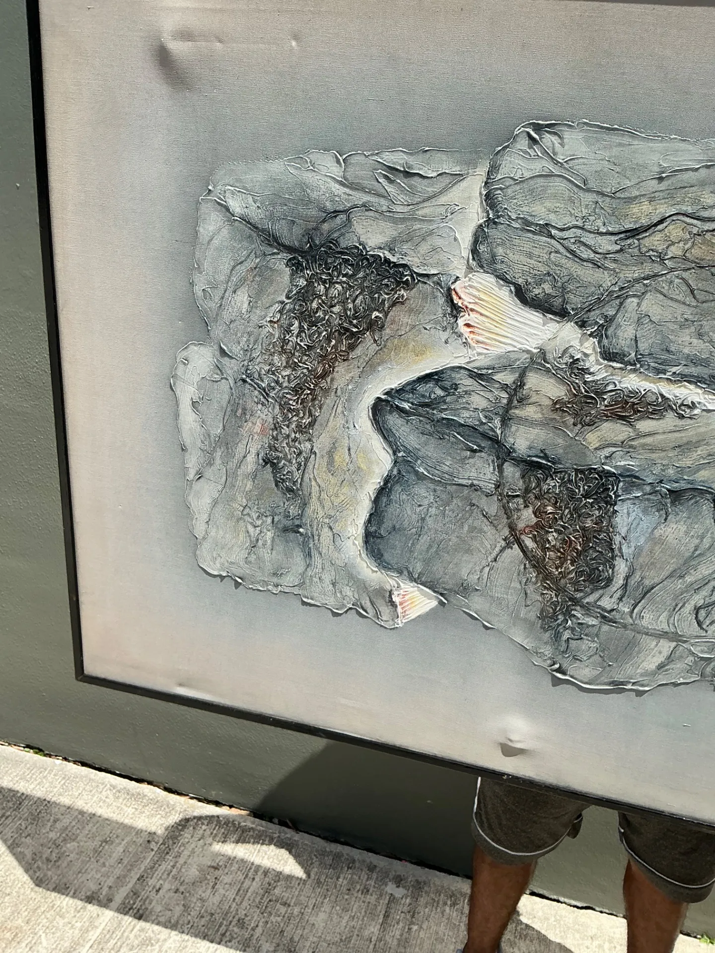 Vintage Mixed Media Abstract Relief Painting — additional photo 8