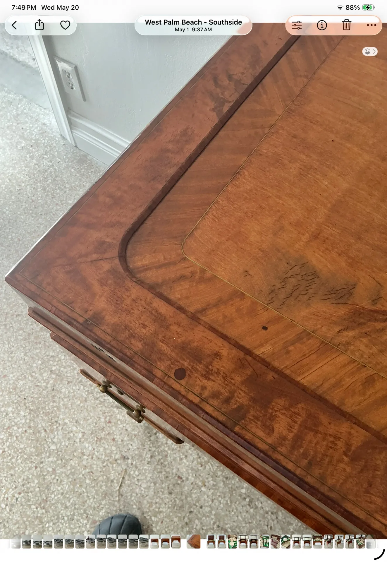 Vintage 18th Century English Saks Mahogany Dressing Table — additional photo 3