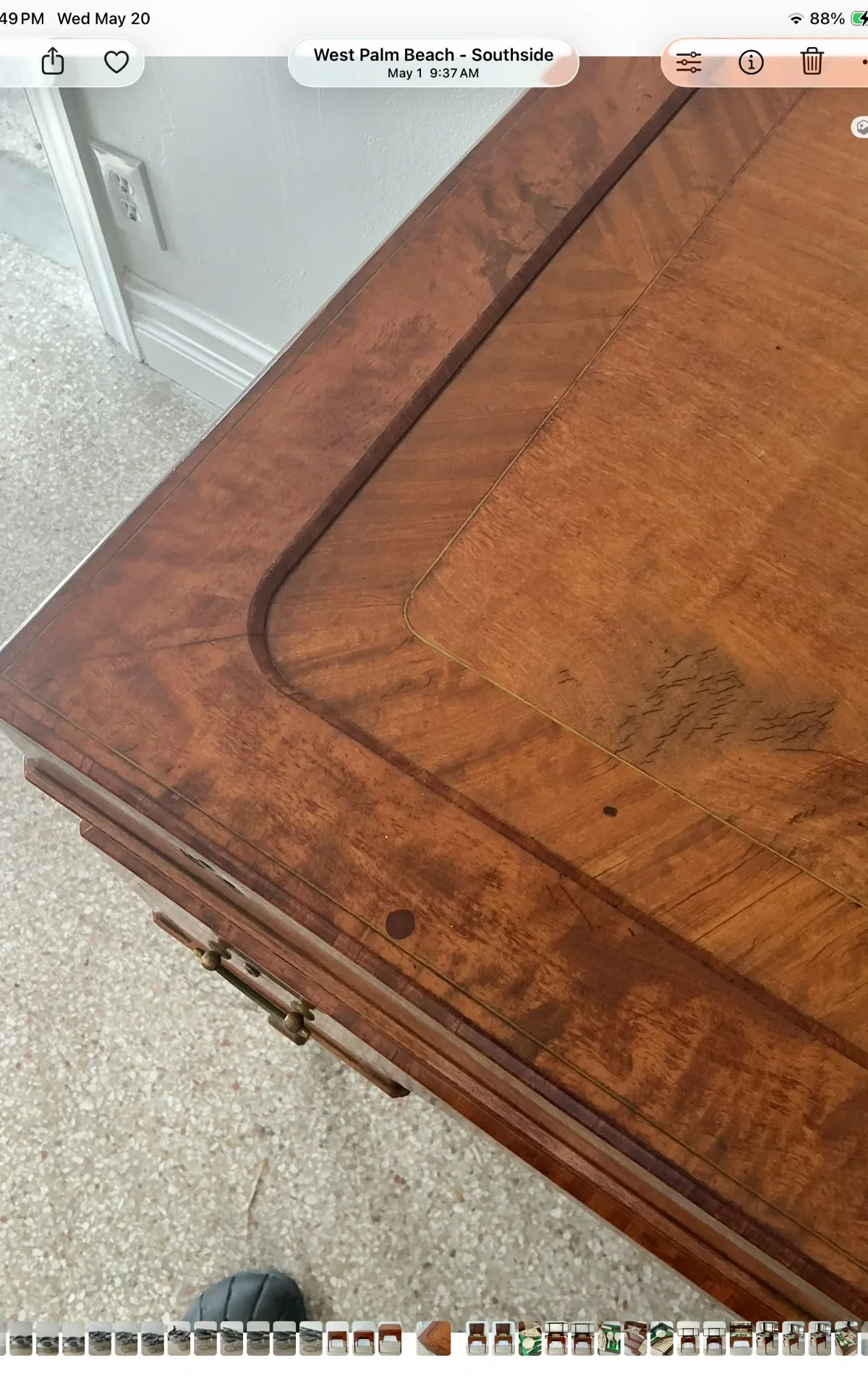 Vintage 18th Century English Saks Mahogany Dressing Table — additional photo 3