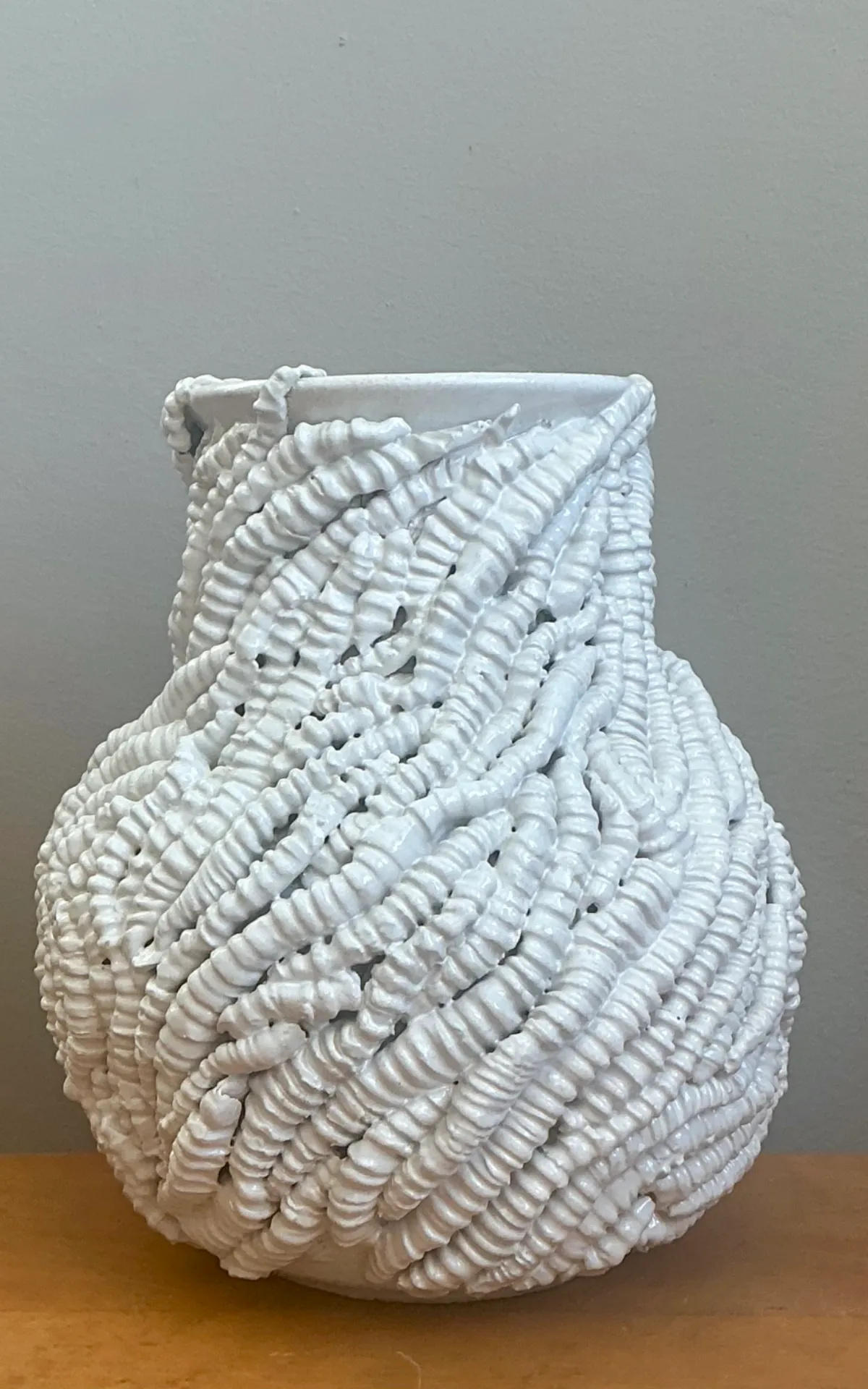 Handcrafted Kass O’Brien Textured Ceramic Vase — additional photo 2