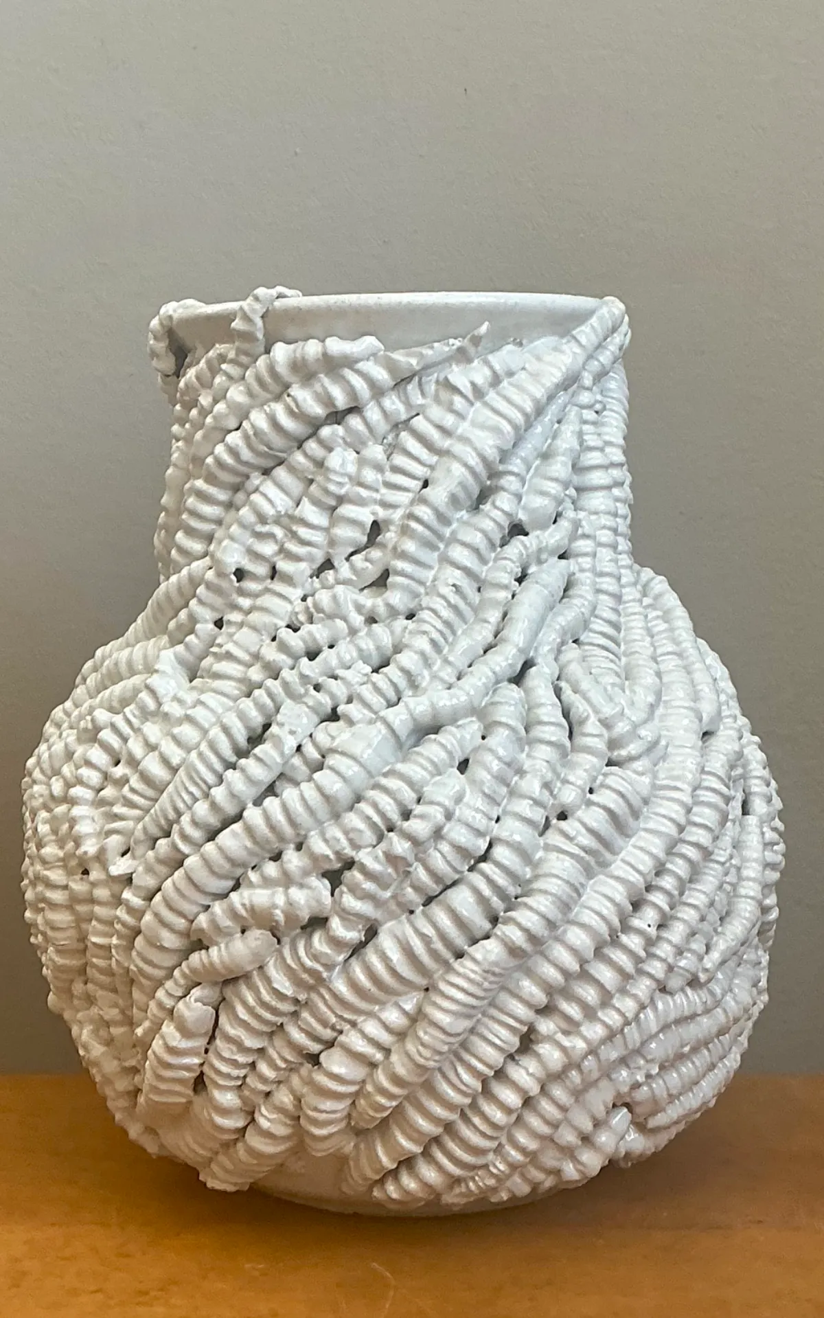 Handcrafted Kass O’Brien Textured Ceramic Vase — additional photo 4
