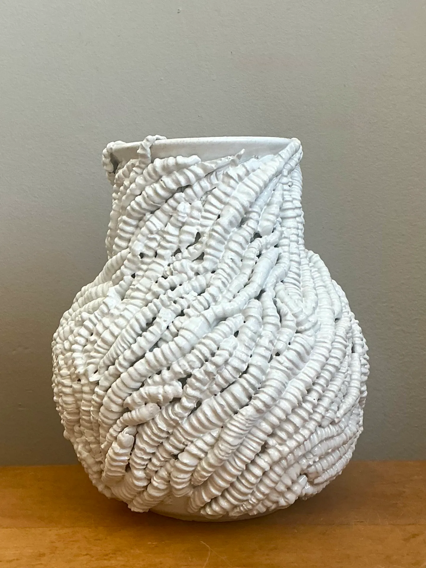 Handcrafted Kass O’Brien Textured Ceramic Vase — additional photo 6