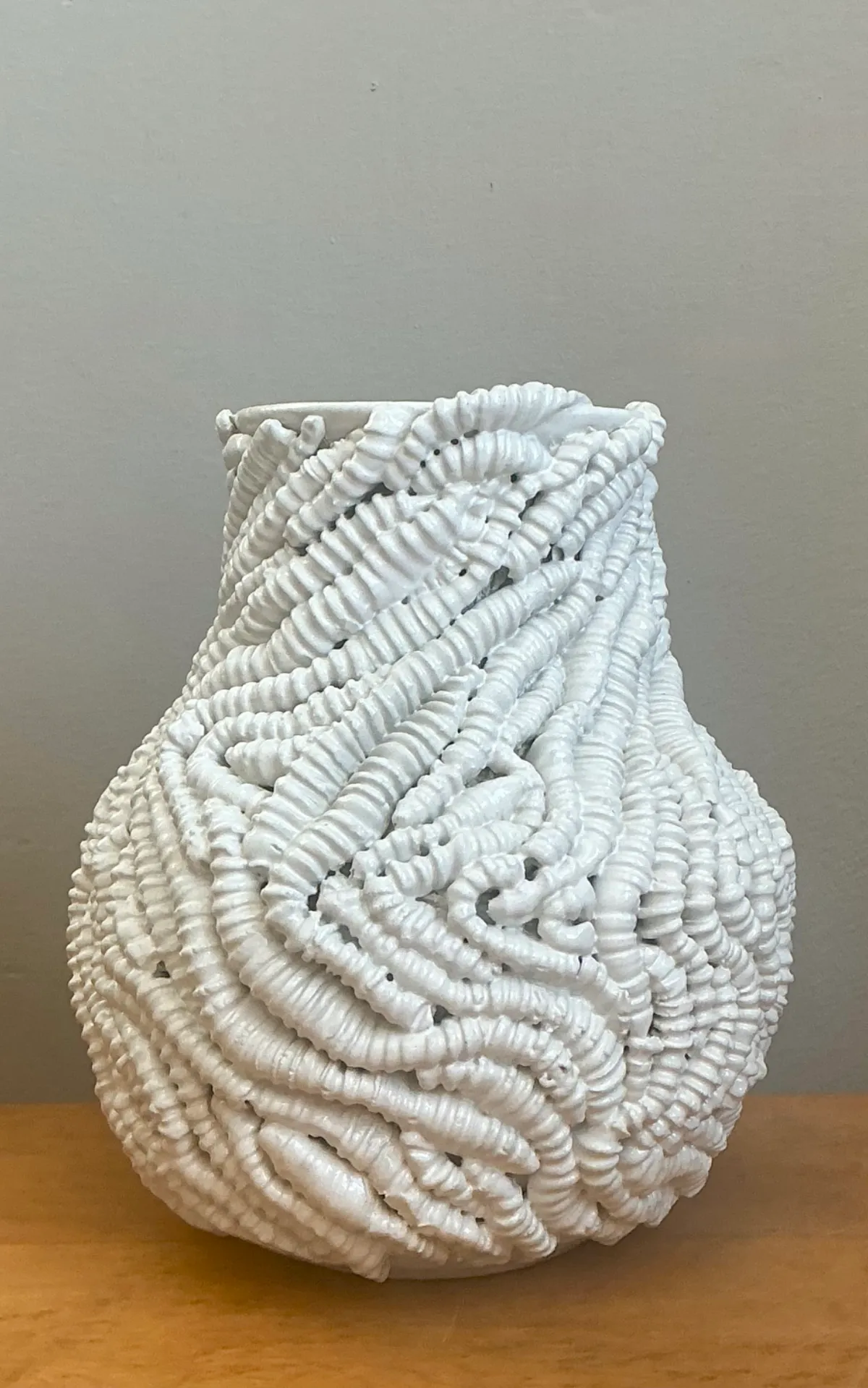 Handcrafted Kass O’Brien Textured Ceramic Vase — additional photo 8