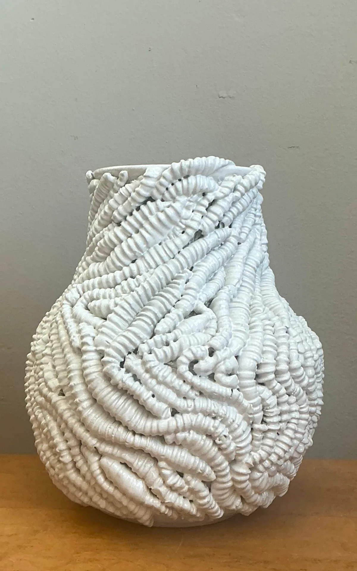 Handcrafted Kass O’Brien Textured Ceramic Vase — additional photo 7