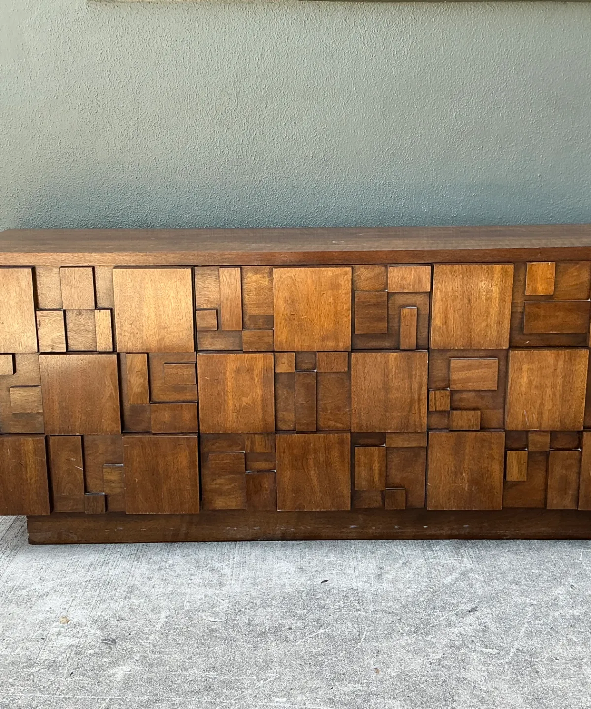 Vintage Lane Brutalist “Mosaics” Geometric Wood Credenza — additional photo 6