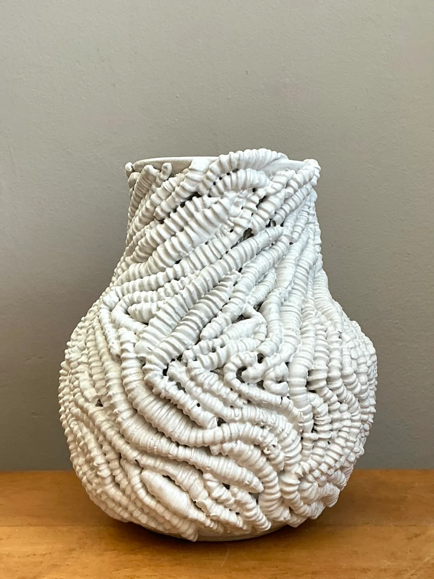 Handcrafted Kass O’Brien Textured Ceramic Vase — additional photo 1