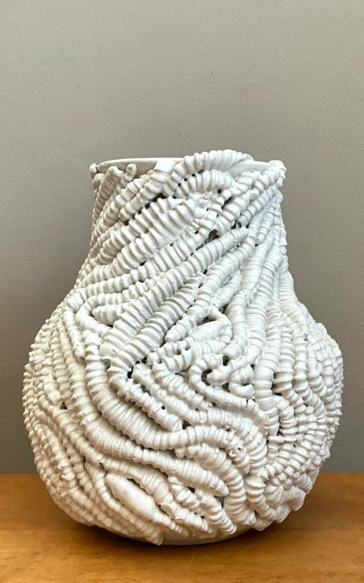 Handcrafted Kass O’Brien Textured Ceramic Vase