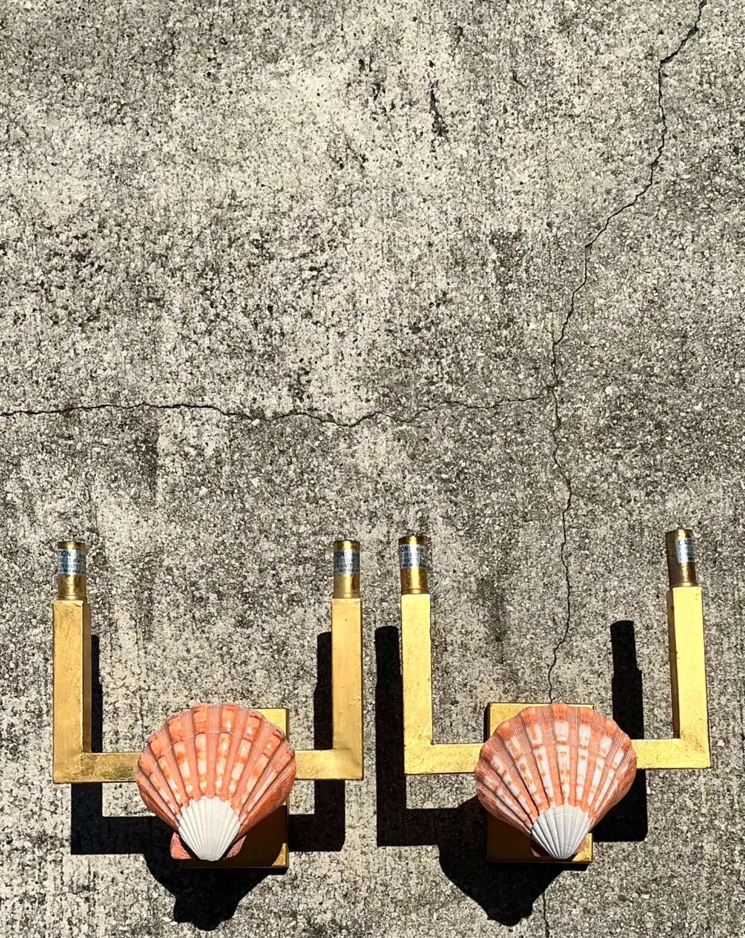 Vintage Shell and Metal Wall Sconces — additional photo 1
