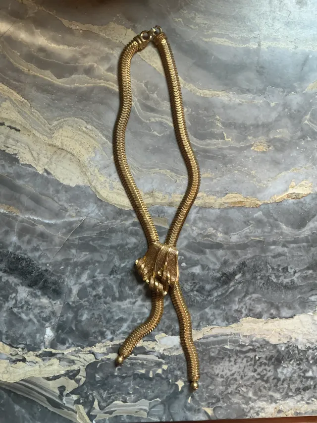 Vintage Gold Tone Serpent Necklace — additional photo 4
