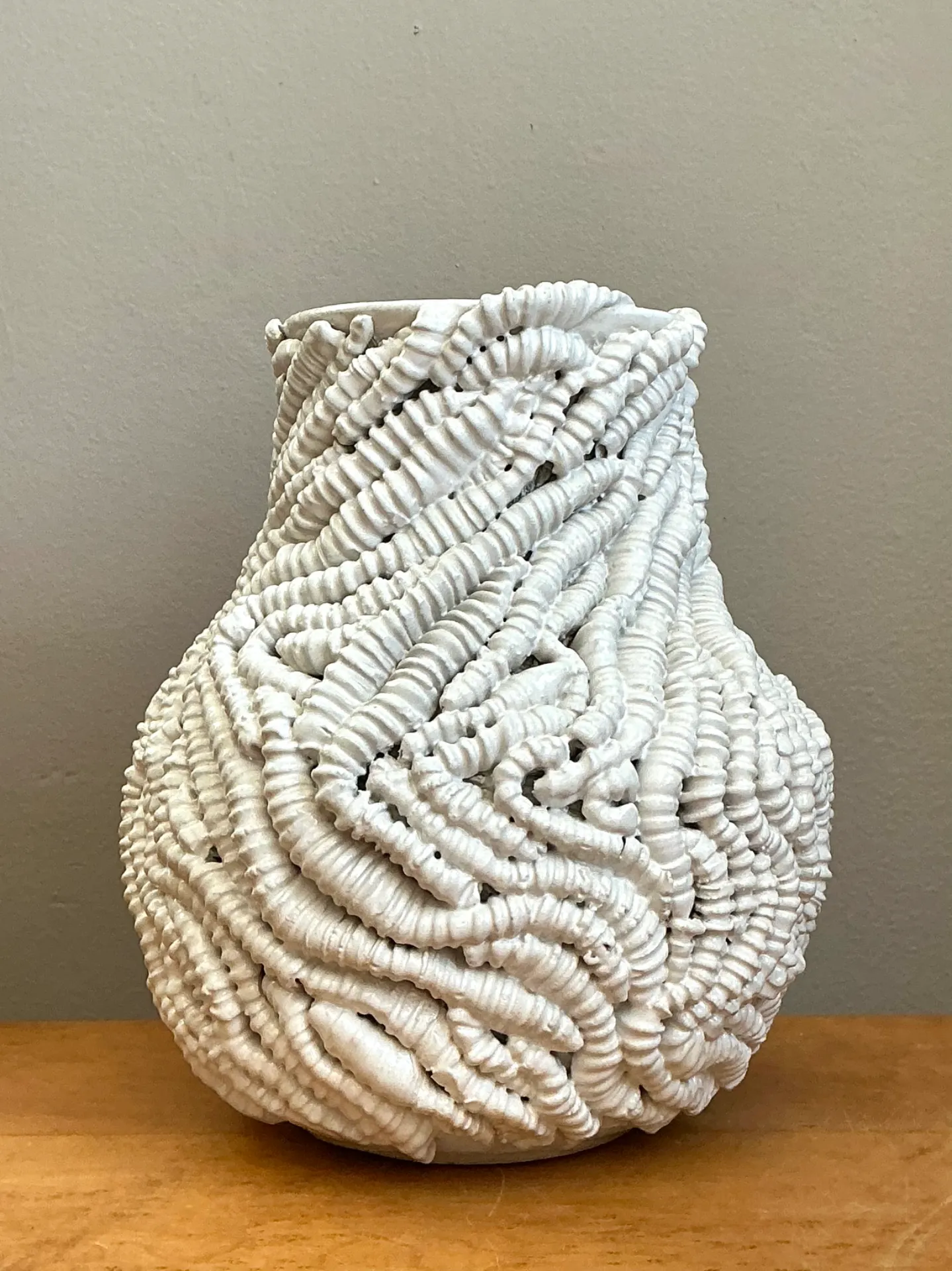 Handcrafted Kass O’Brien Textured Ceramic Vase — additional photo 3
