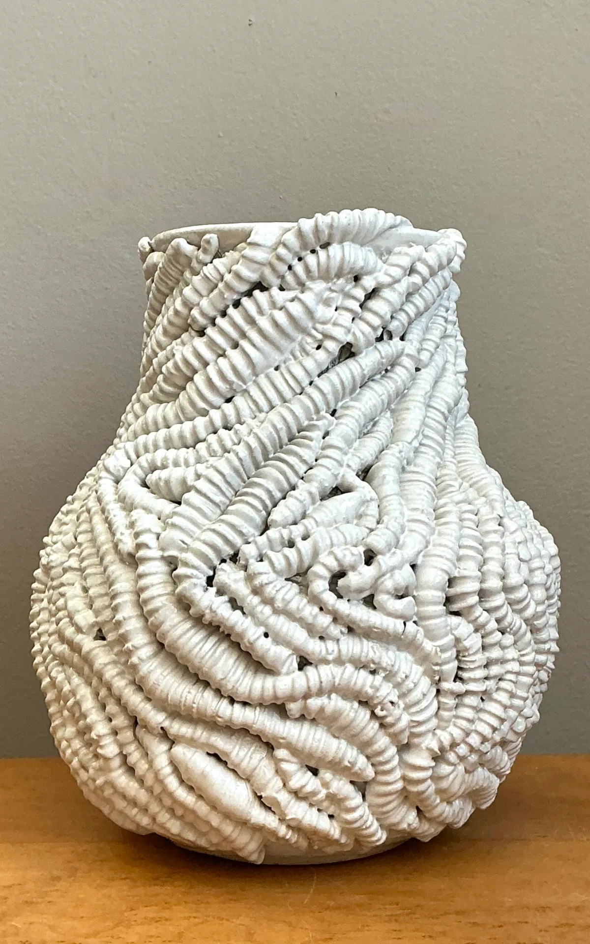 Handcrafted Kass O’Brien Textured Ceramic Vase — additional photo 3